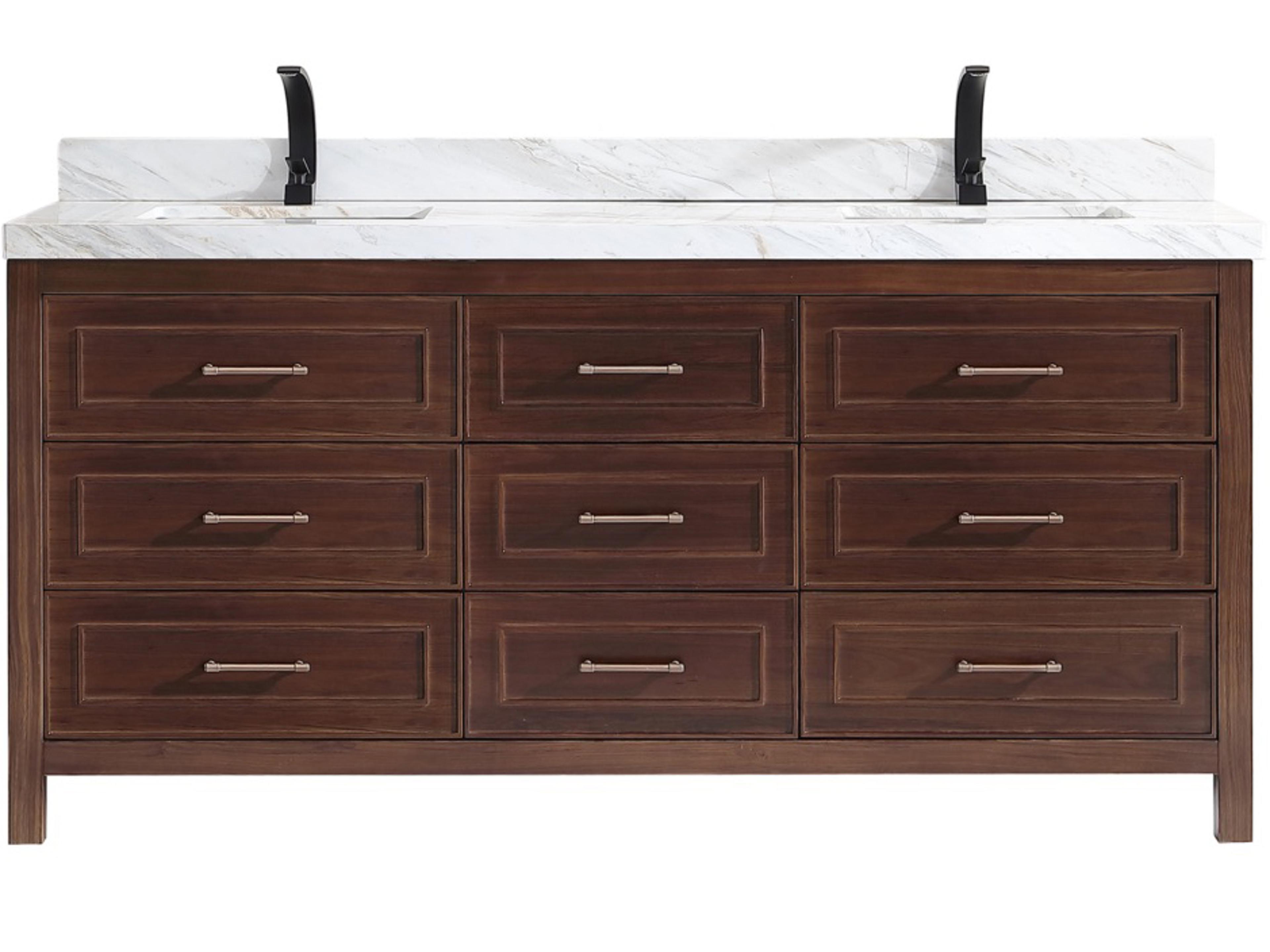 Wk Series Ebony Dark Brown Vanity With White Natural Top