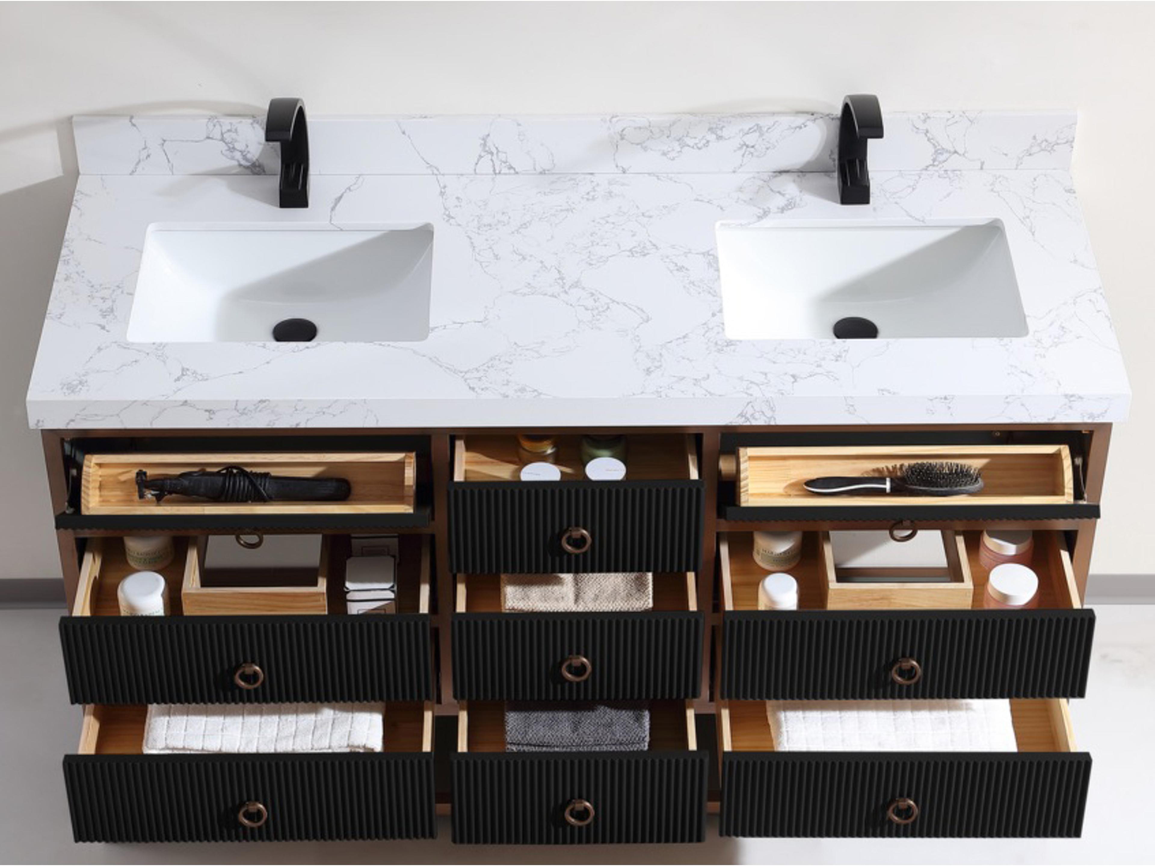 Legion Furniture Wk Series Tricorn Black Vanity With White Artificial Top