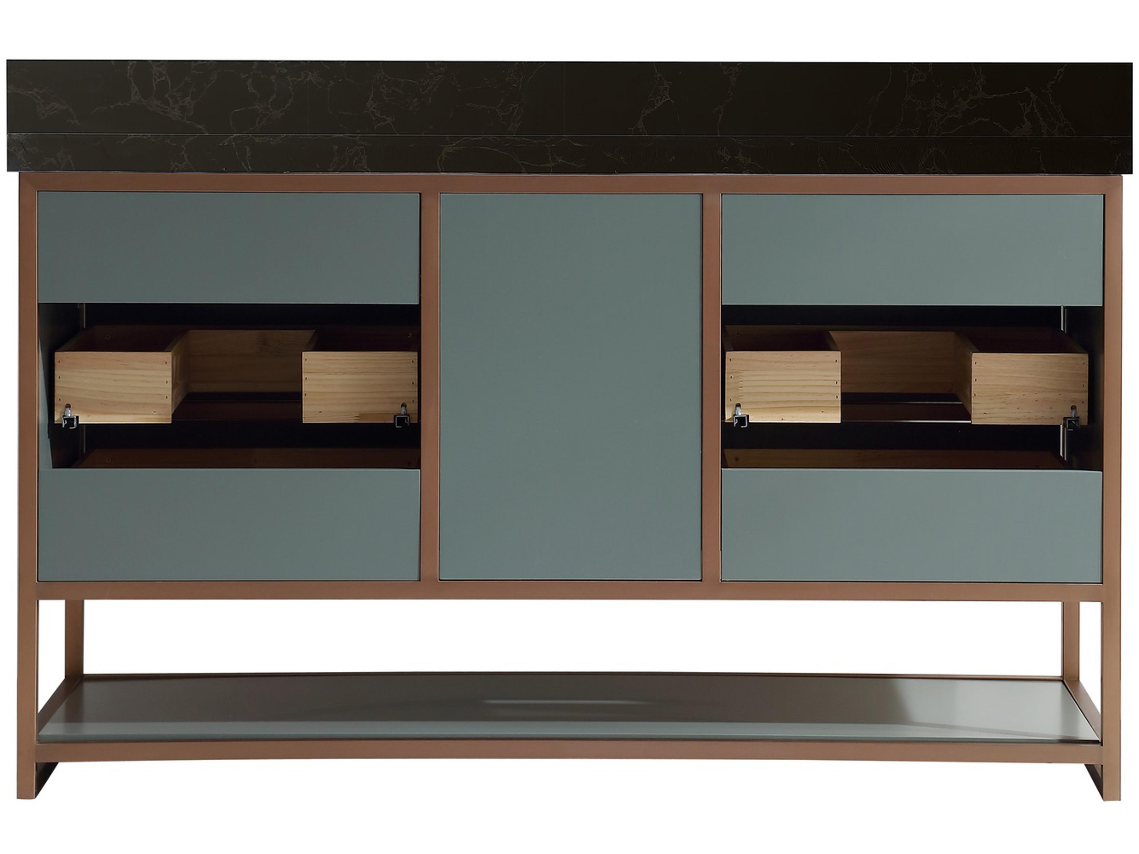 Legion Furniture Wk Series Pewter Green Vanity With Black Natural Top