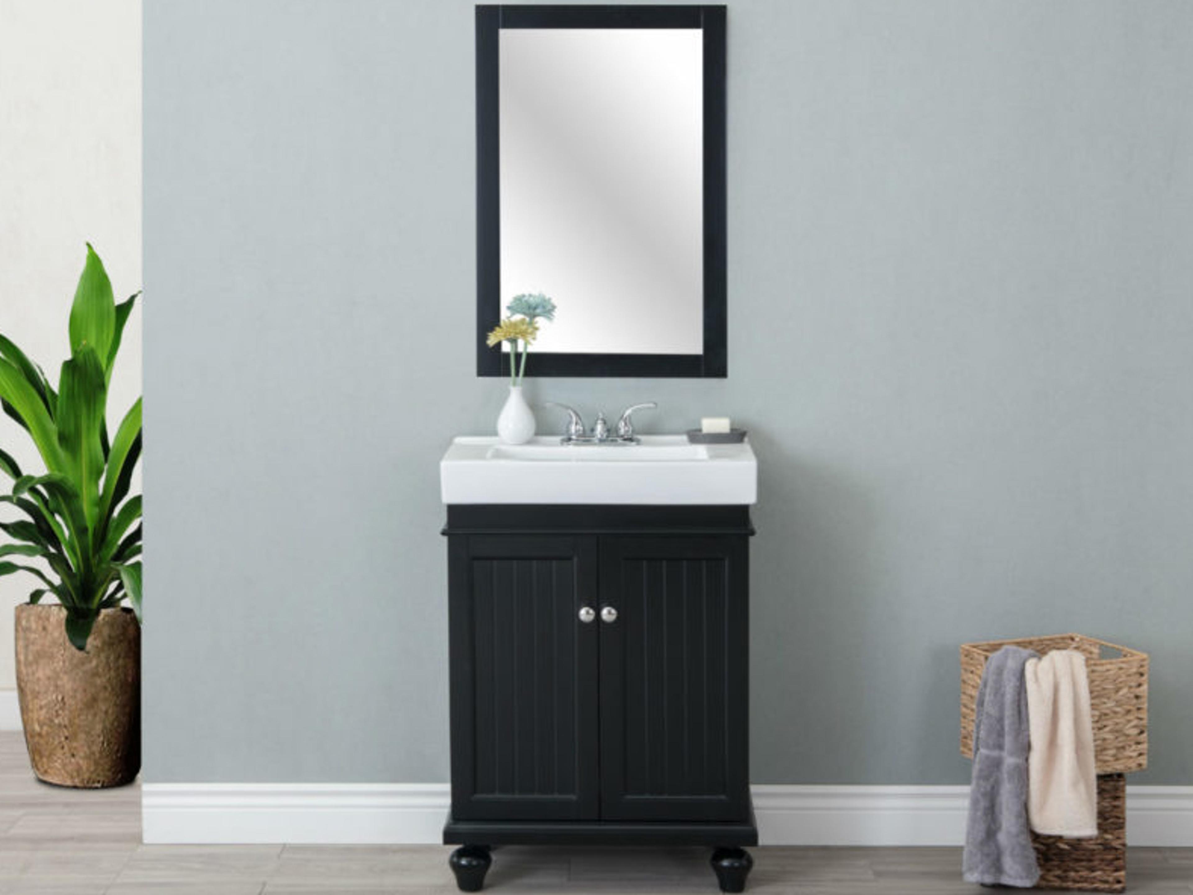 Wlf Series Sink Vanity Espresso Wall Mirror Vertical