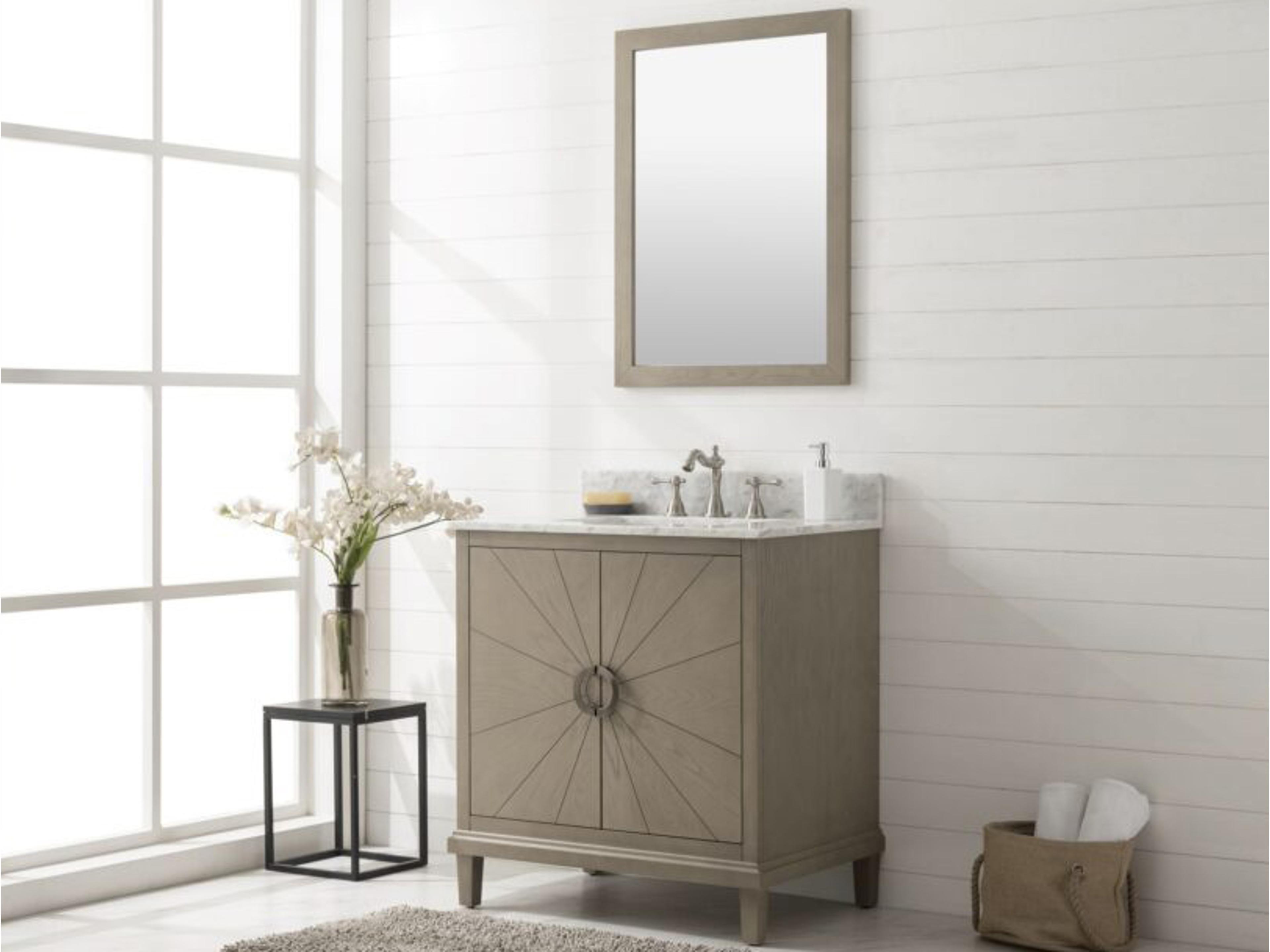 Wlf Series Antique Gray Vanity With Carrara White Top