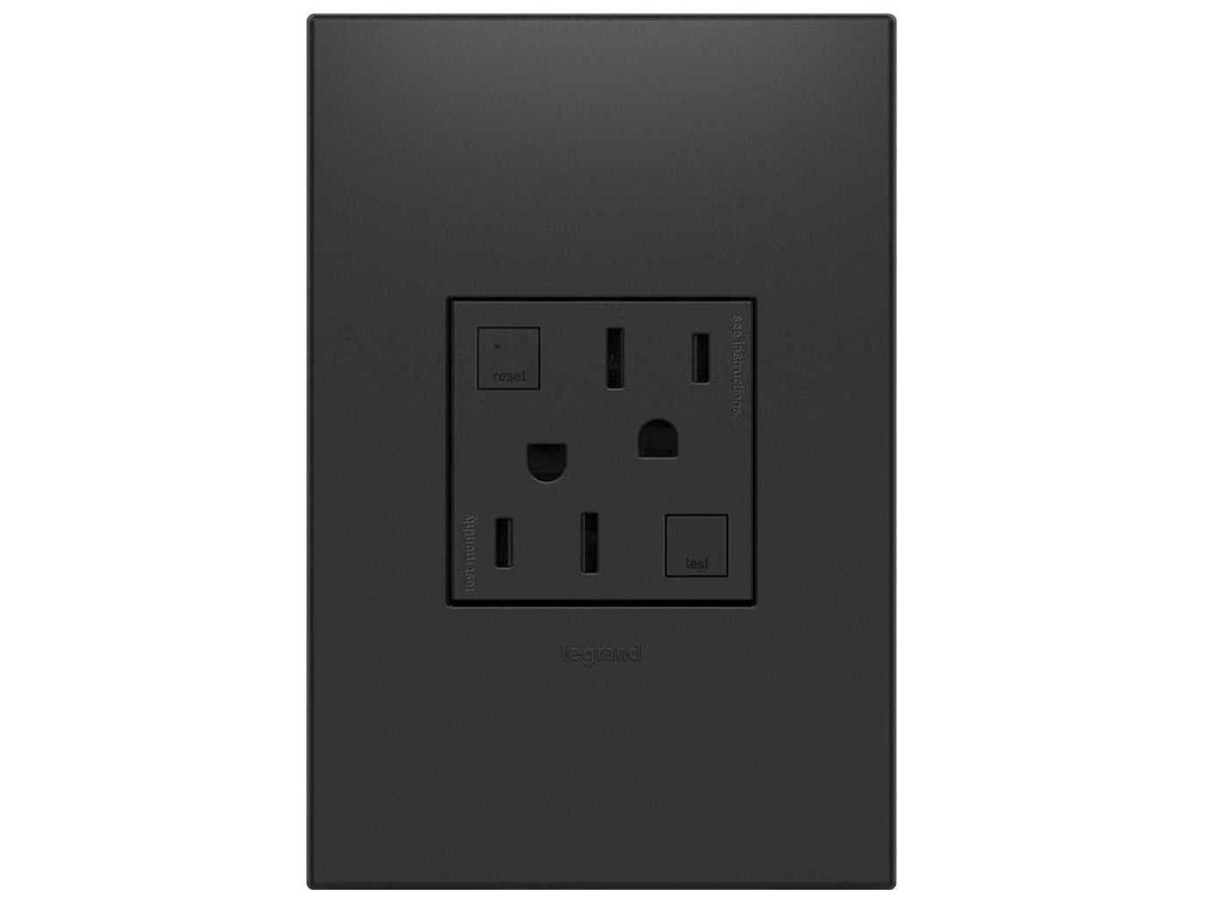 Legrand Outlets Graphite 15A Tamper-Resistant GFCI