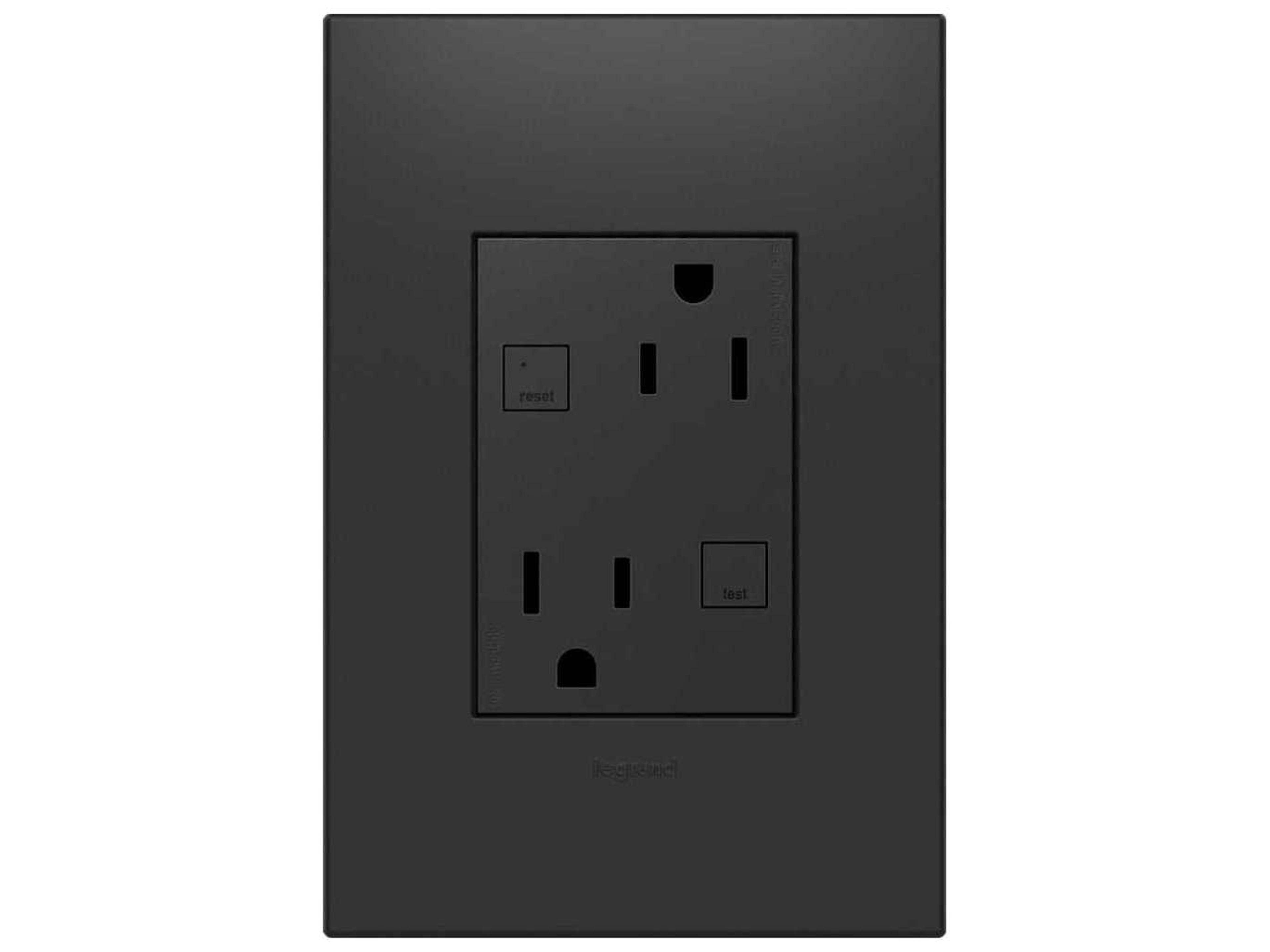 Legrand Outlets Graphite Plus-Size 15A Tamper-Resistant GFCI