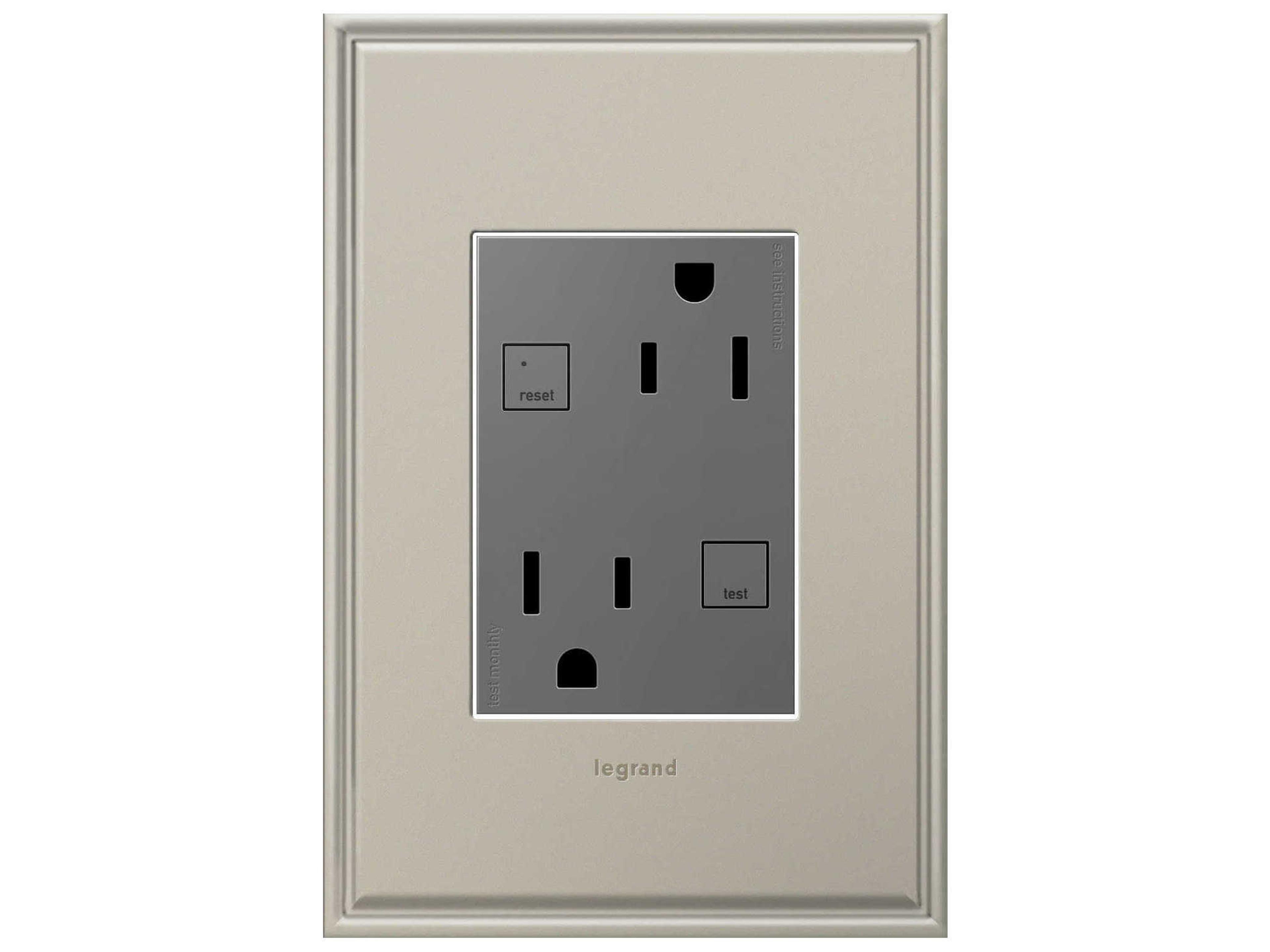 Legrand Outlets Magnesium Plus-Size 15A Tamper-Resistant GFCI