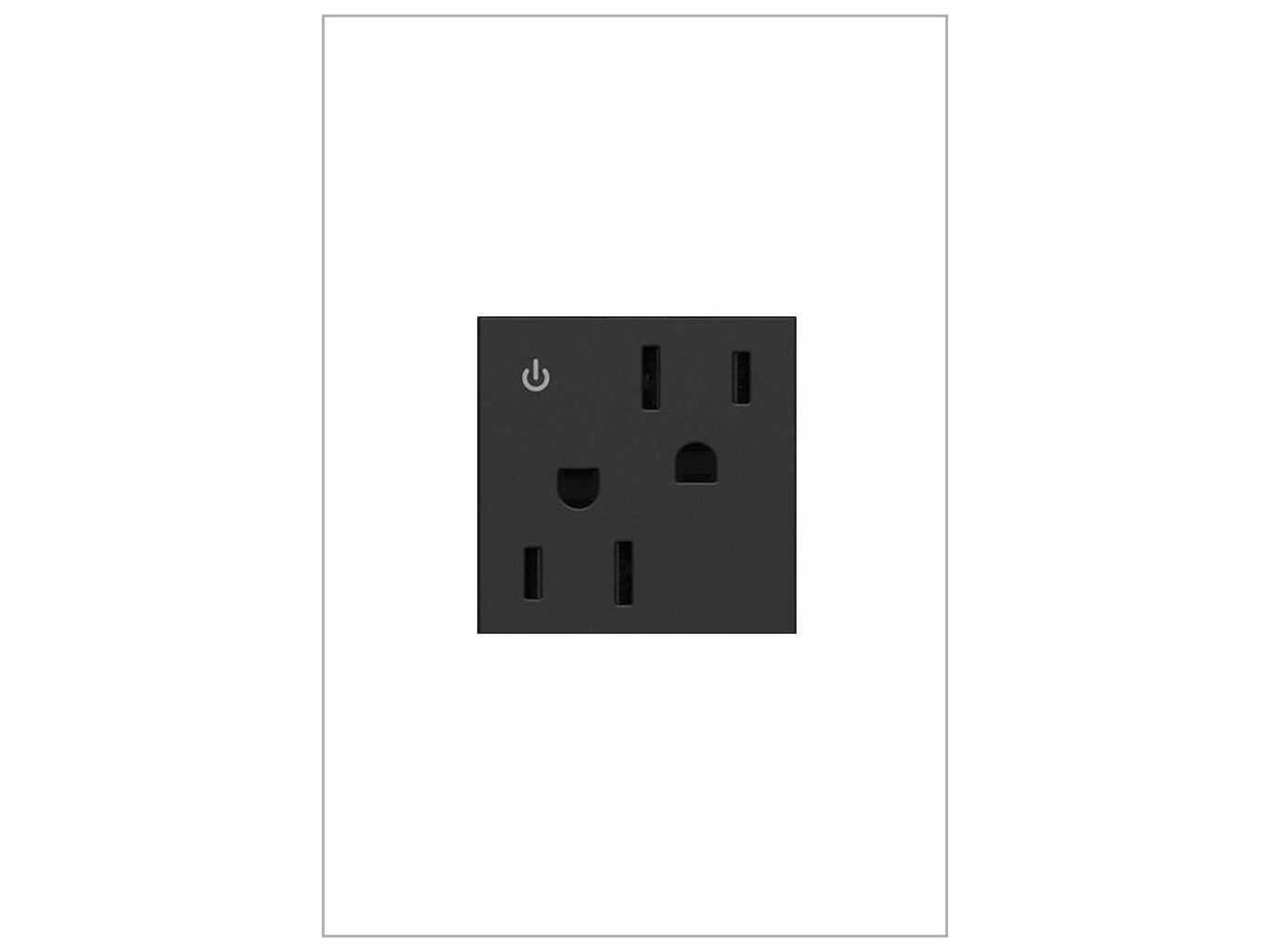 Legrand Outlets Graphite 15A Tamper-Resistant Dual Controlled Outlet