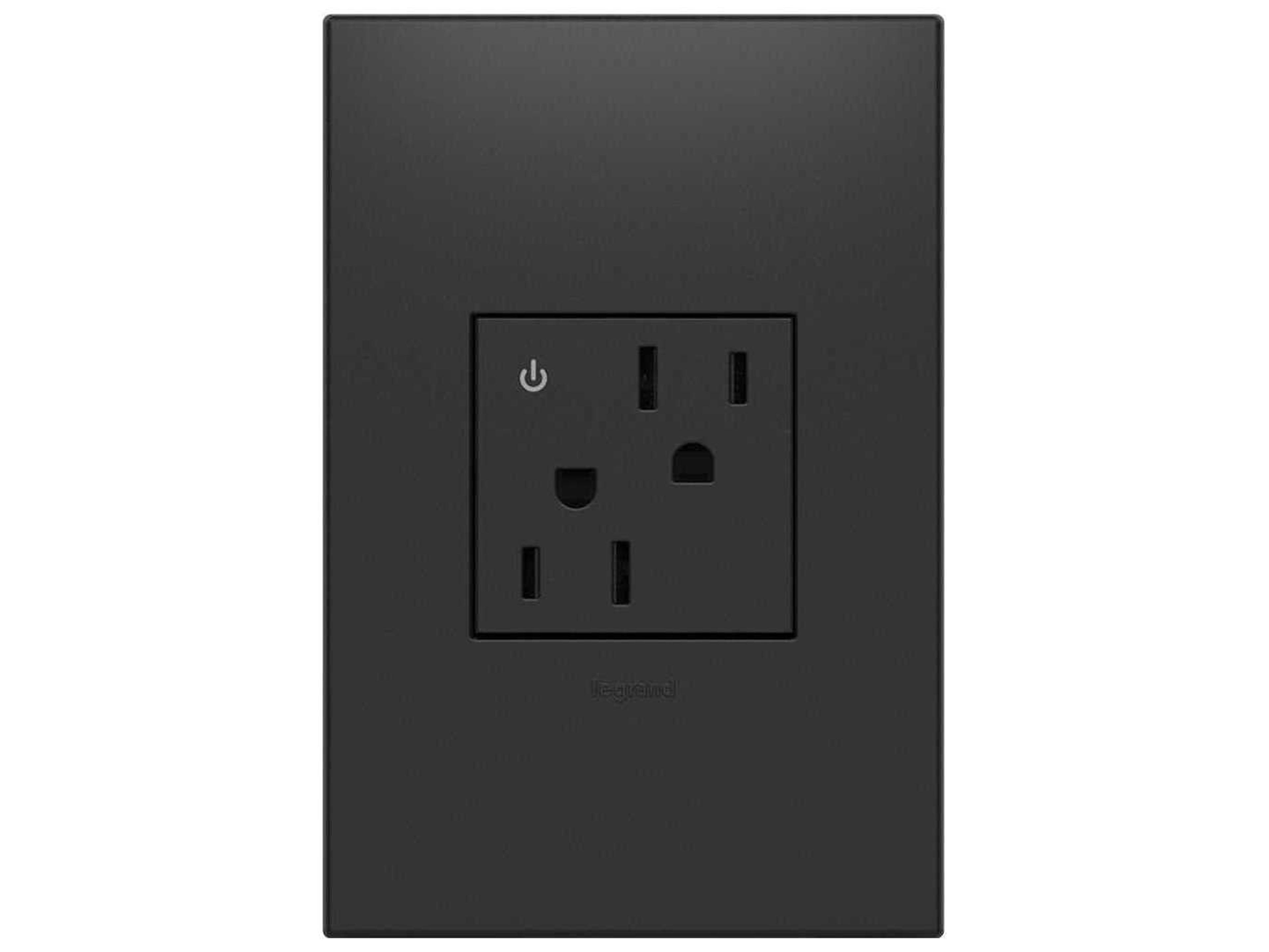 Legrand Outlets Graphite 15A Tamper-Resistant Dual Controlled Outlet