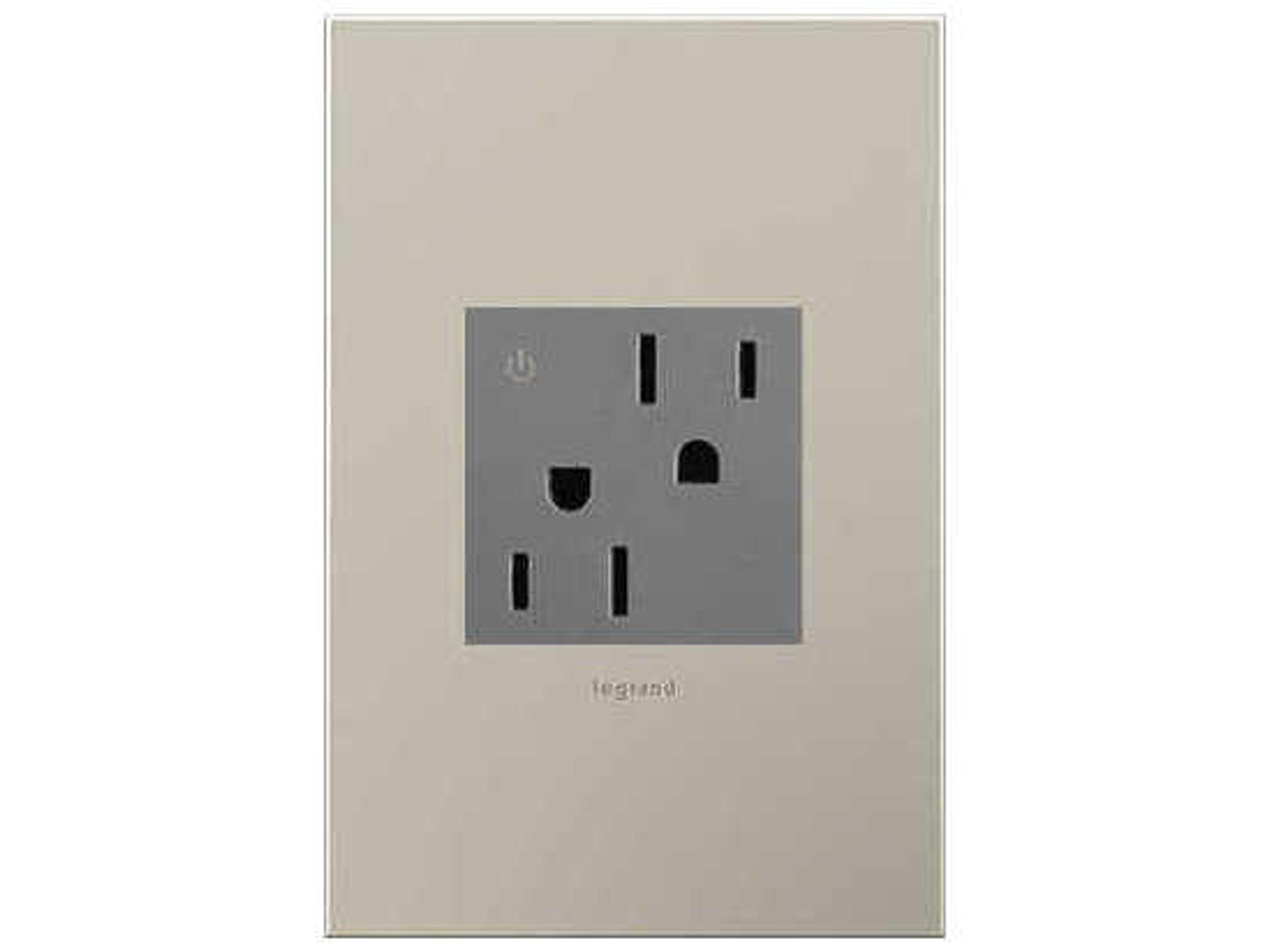 Legrand Outlets Magnesium 15A Tamper-Resistant Dual Controlled Outlet