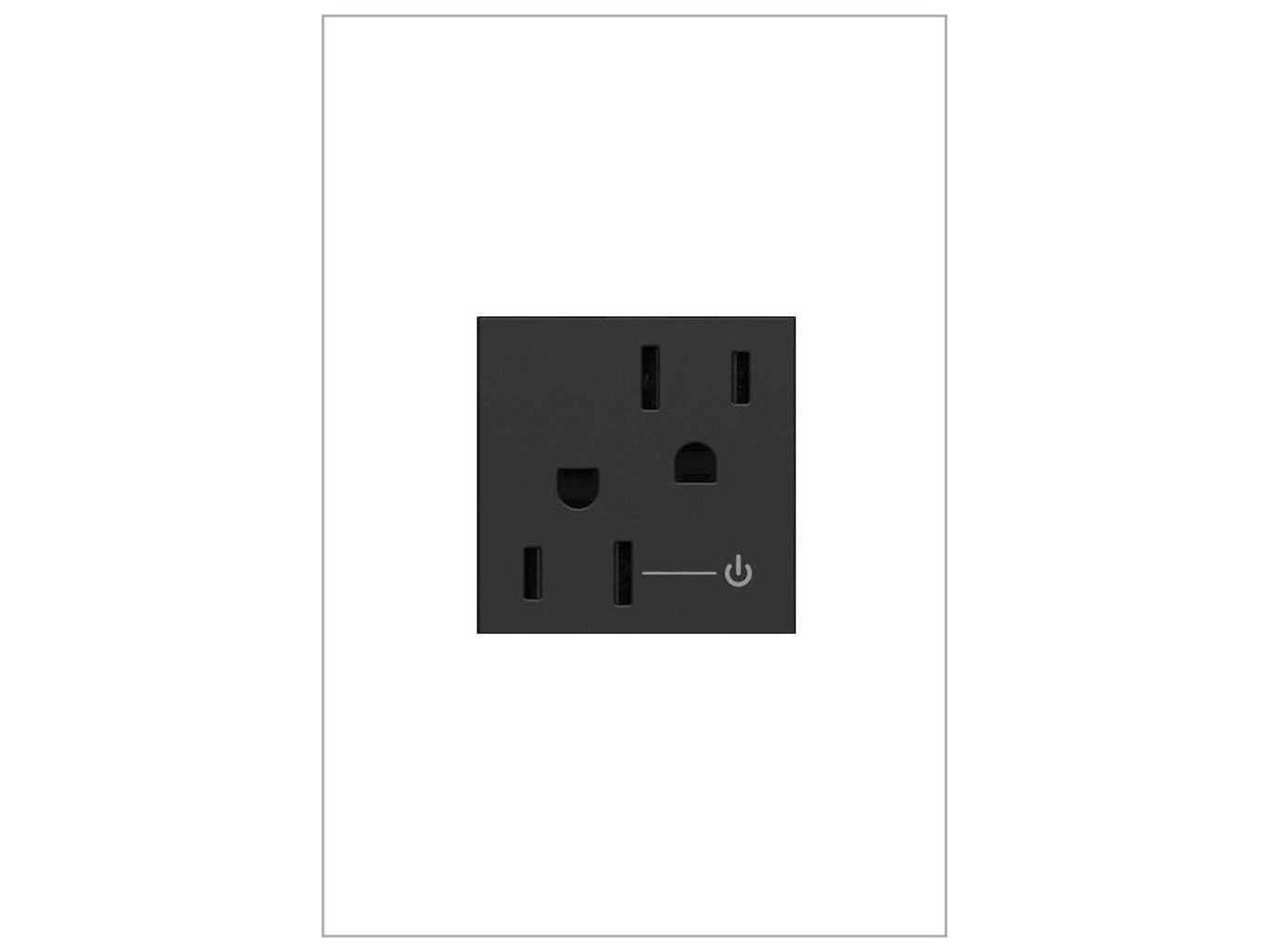 Legrand Outlets Graphite Tamper-Resistant Half Controlled Outlet