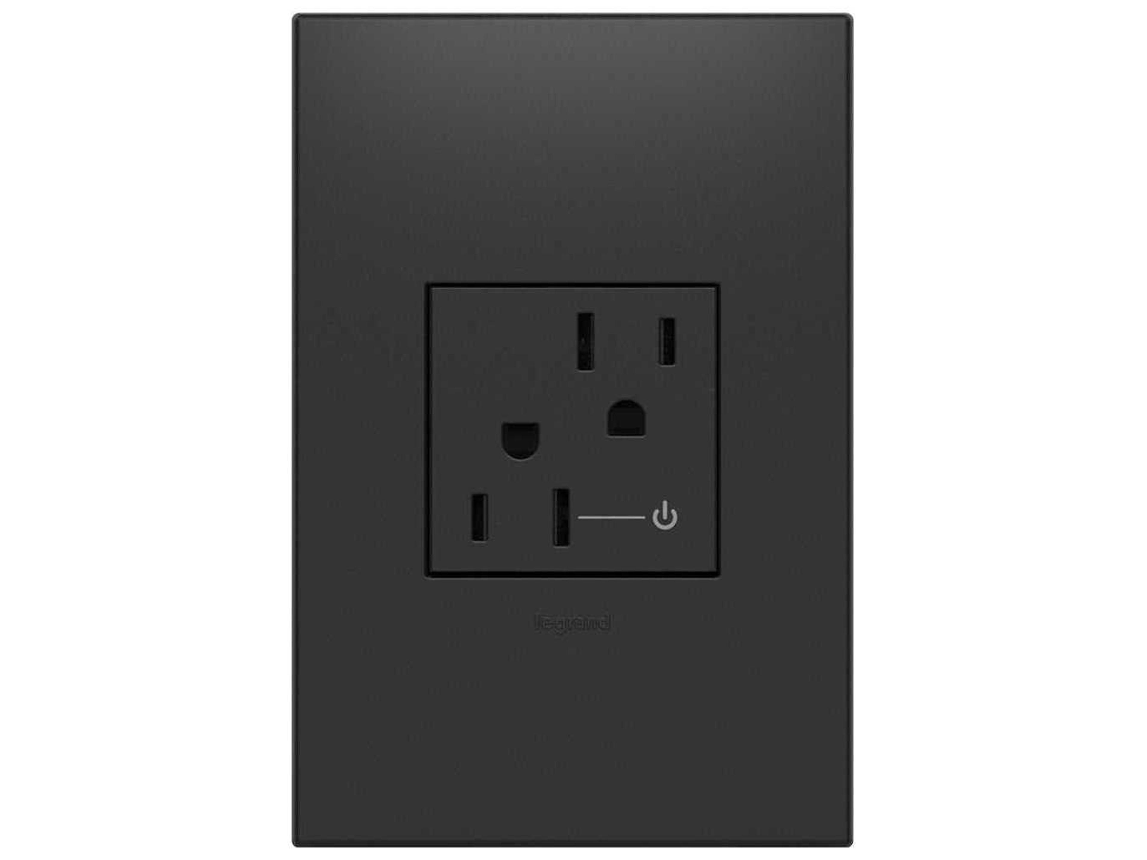 Legrand Outlets Graphite Tamper-Resistant Half Controlled Outlet