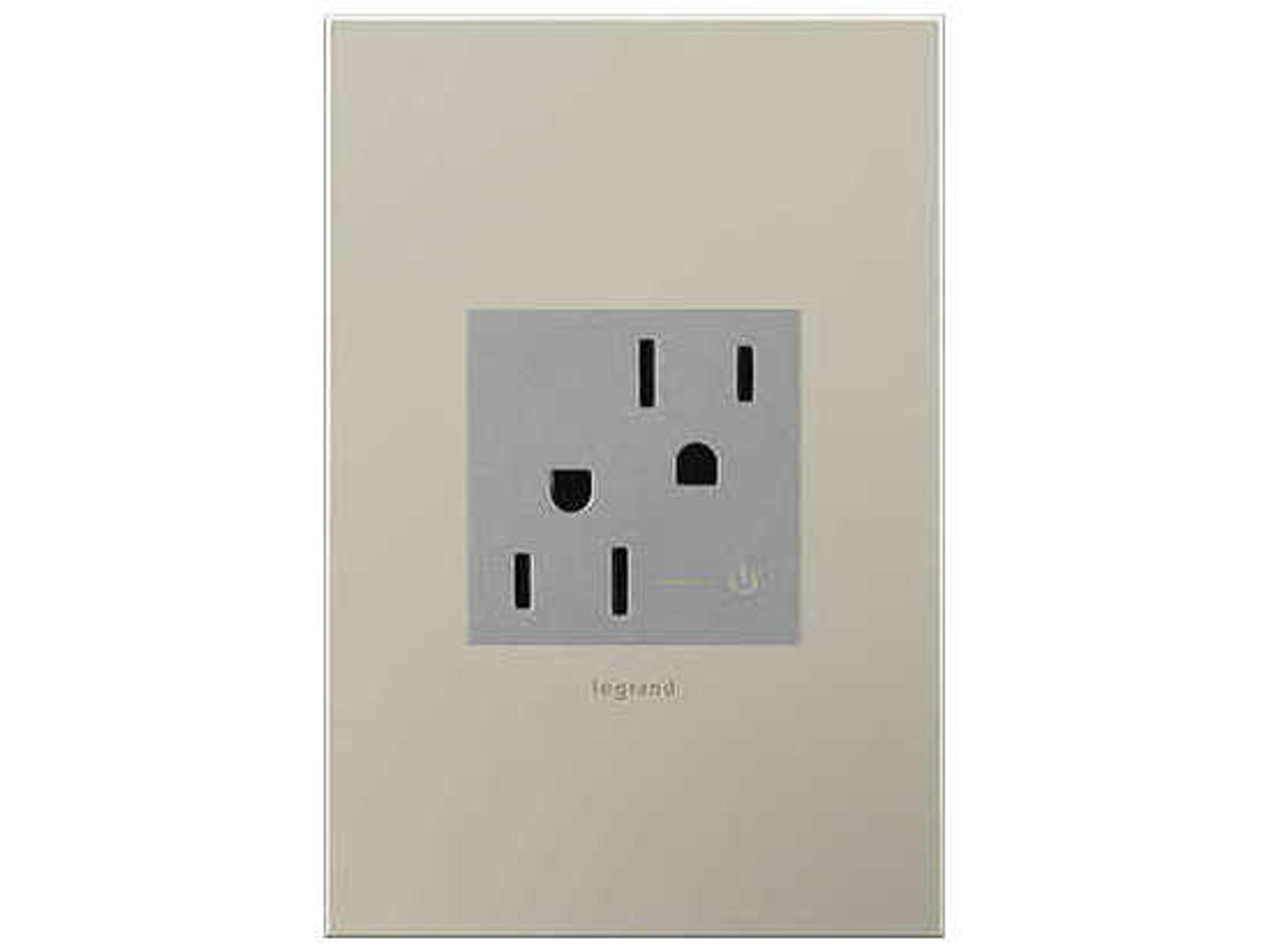 Legrand Outlets Magnesium Tamper-Resistant Half Controlled Outlet