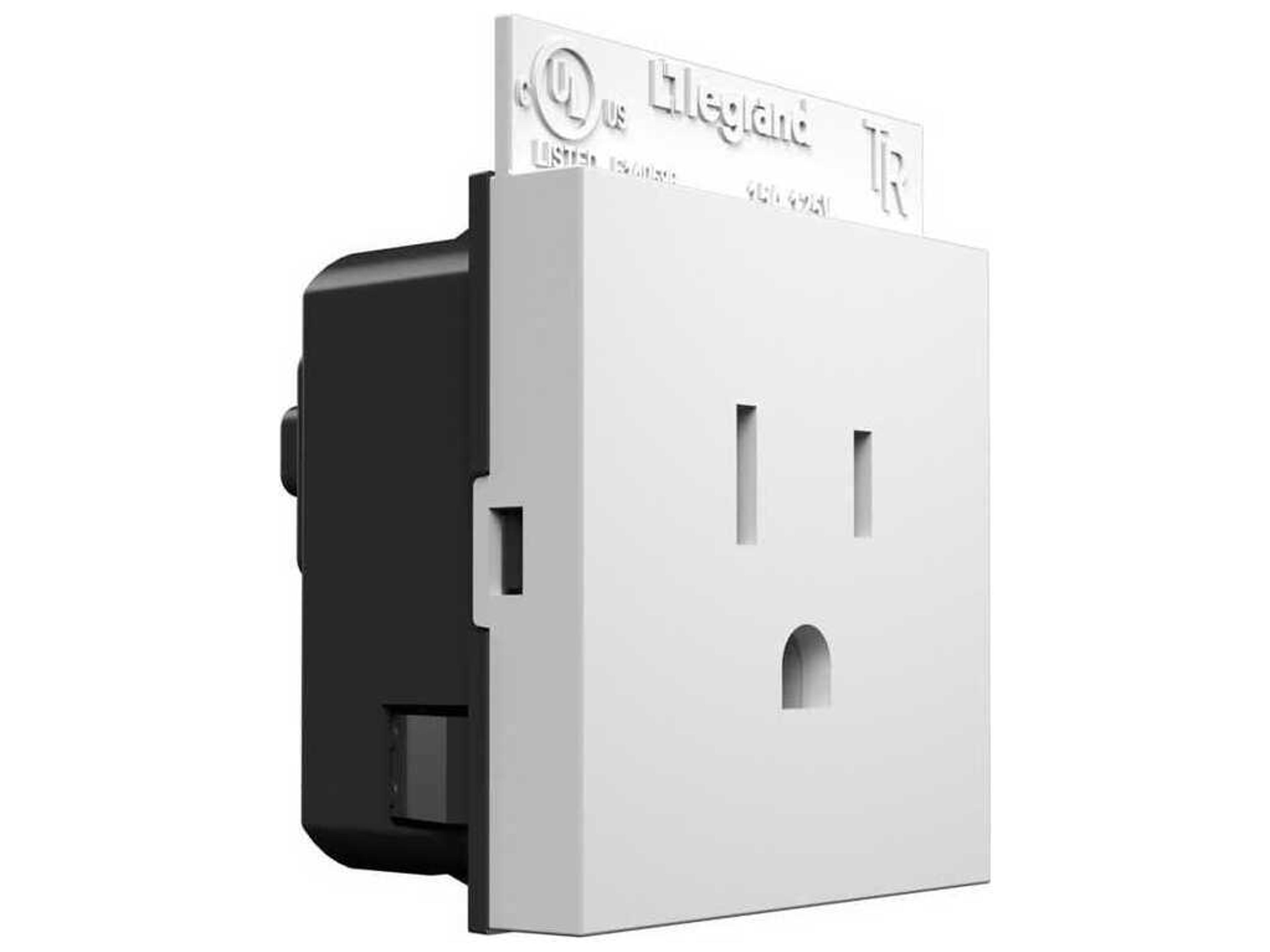 Legrand Adorne White Single Tamper-Resistant Outlet