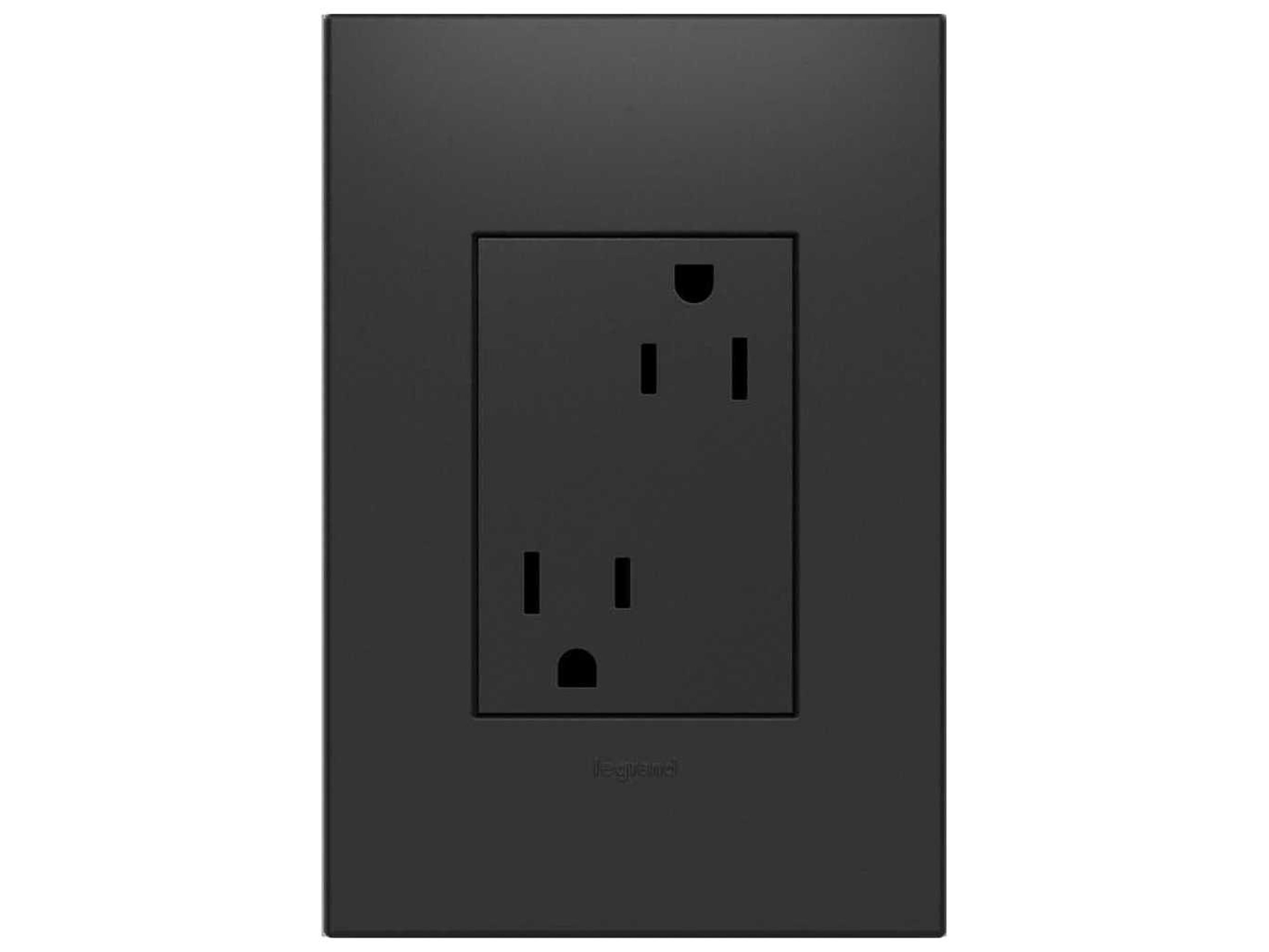 Legrand Outlets Graphite 15A Plus Size Tamper-Resistant Outlet