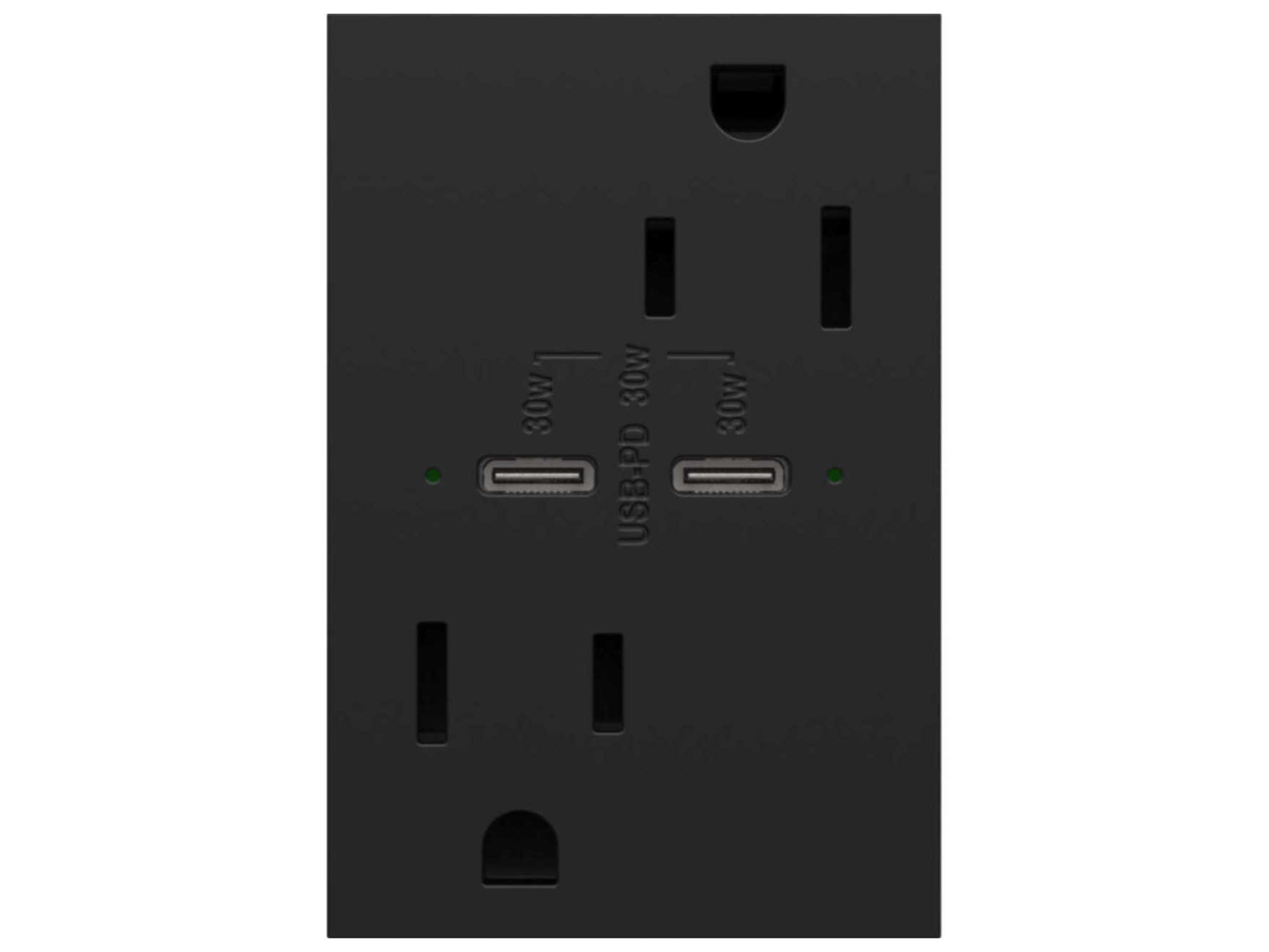 Adorne Graphite Tamper-Resistant Ultra-Fast Plus Power Delivery USB Type-C/C Outlet