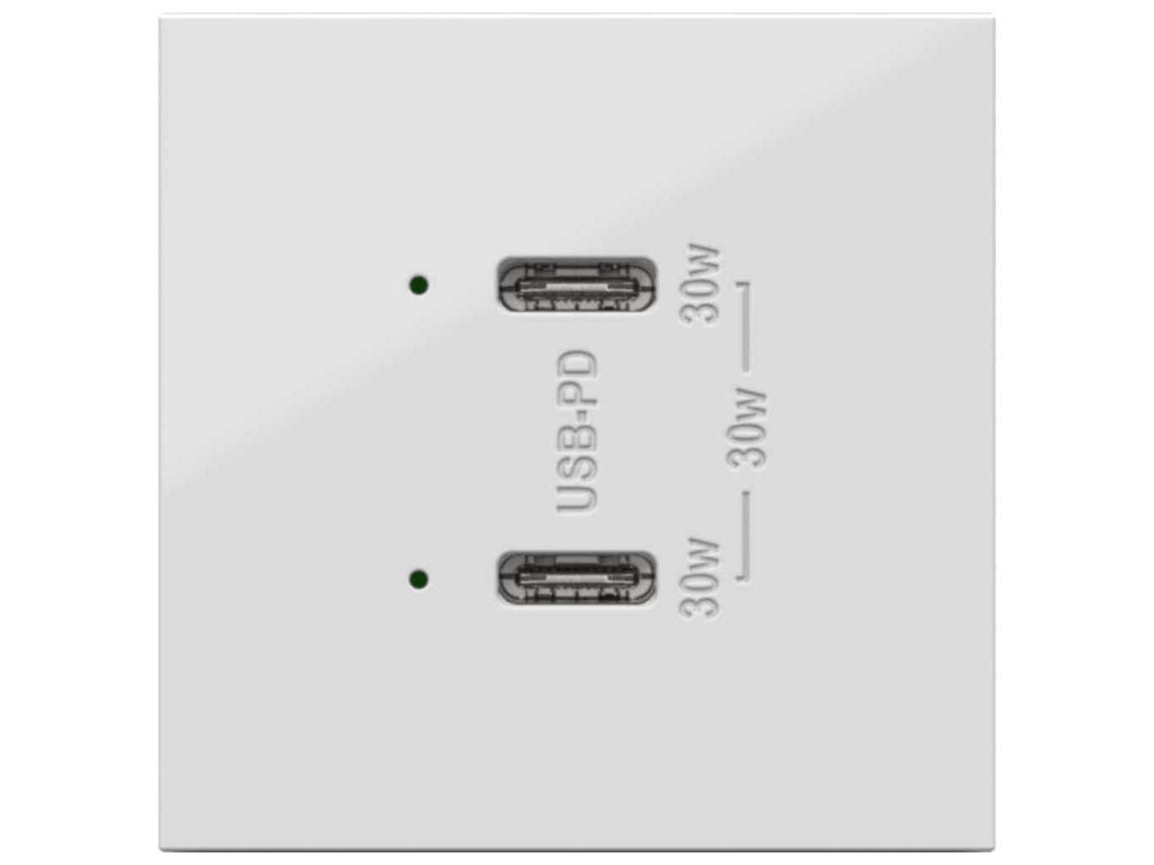 Adorne White Ultra-Fast Plus Power Delivery USB Type-C/C Outlet Module