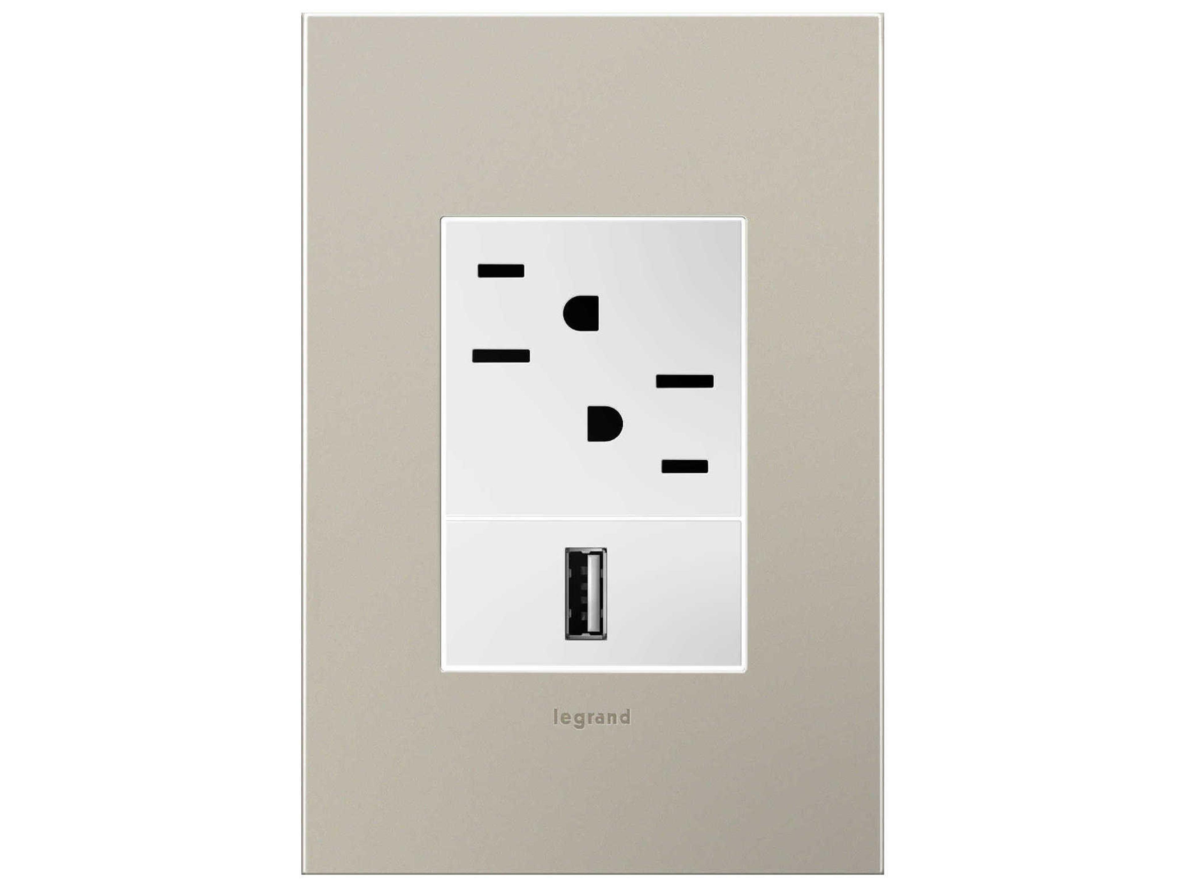 Legrand Cast Metals Satin Nickel One-Gang and Wall Plate