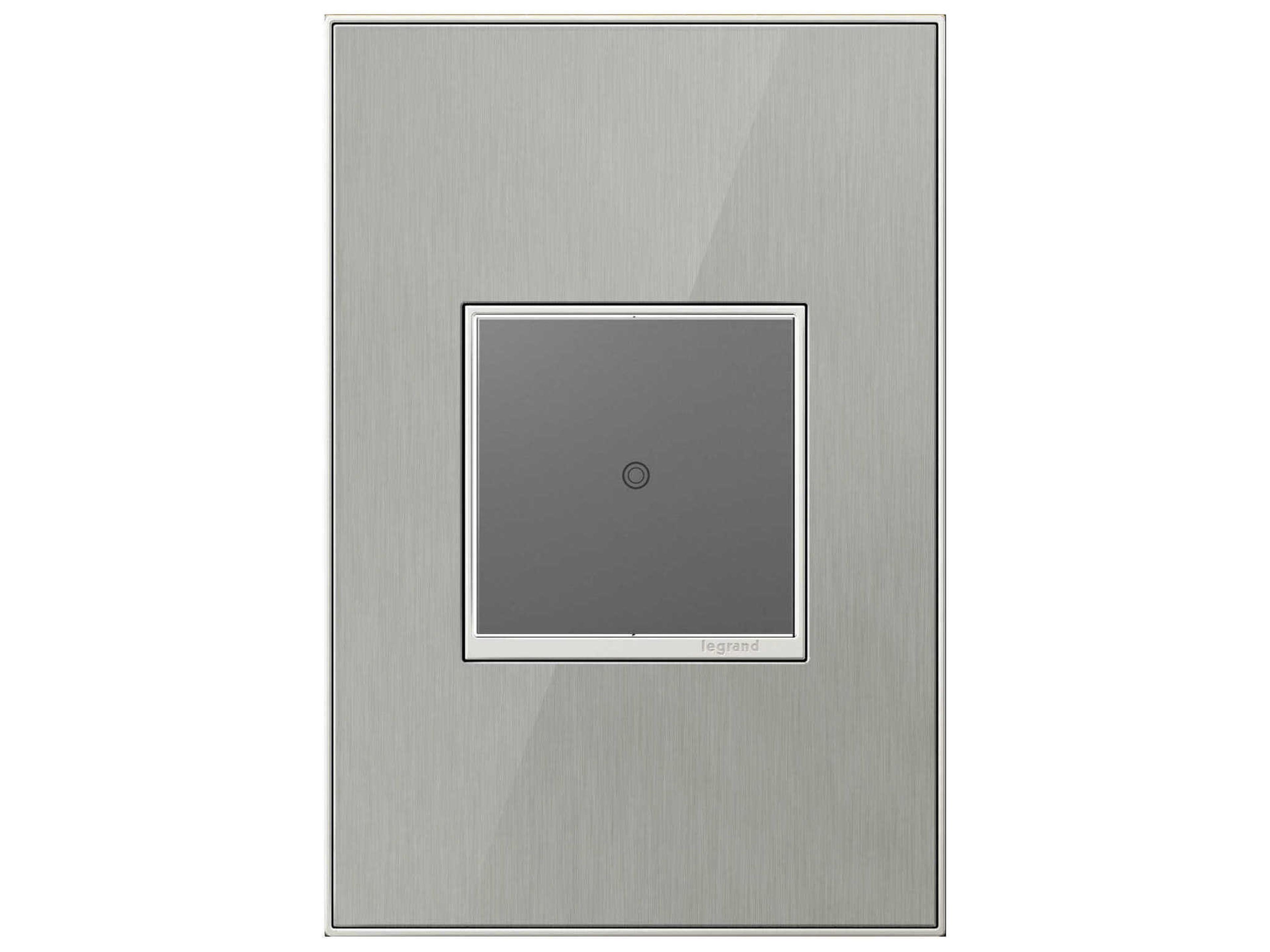 Legrand Real Materials Brushed Stainless One-Gang Wall Plate