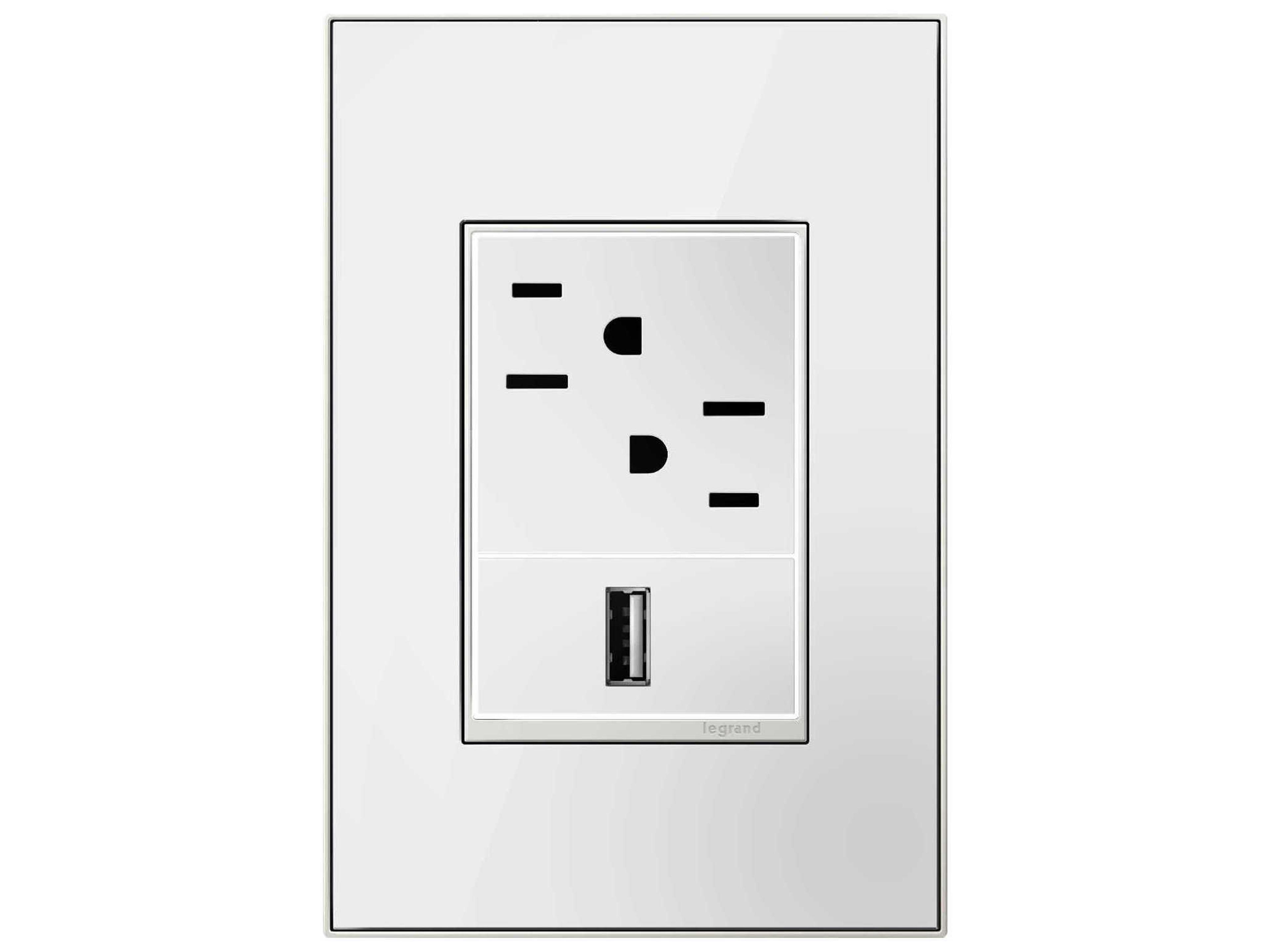 Legrand Real Materials Mirror White-on-White One-Gang and Wall Plate