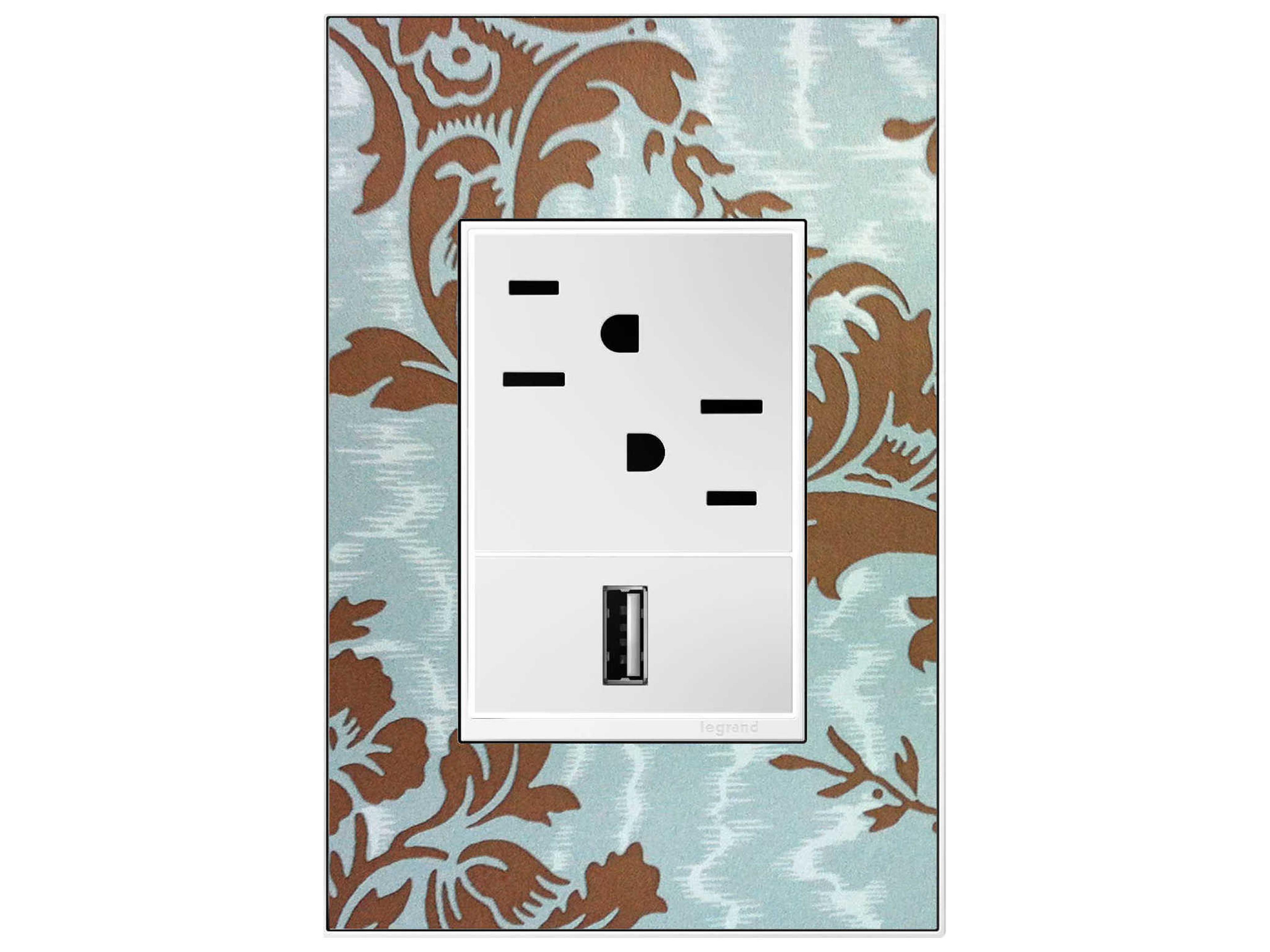 Legrand Real Materials Custom One-Gang and Wall Plate with White Trim