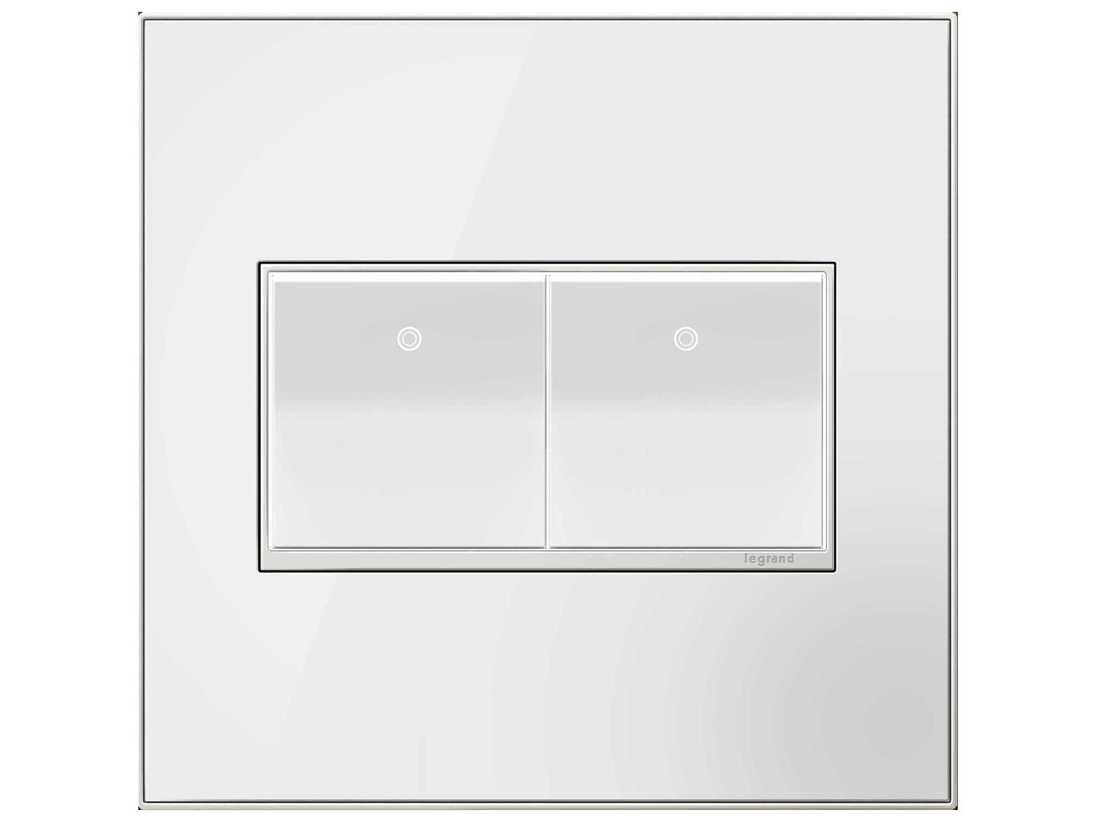 Legrand Real Materials Mirror White Two-Gang Wall Plate