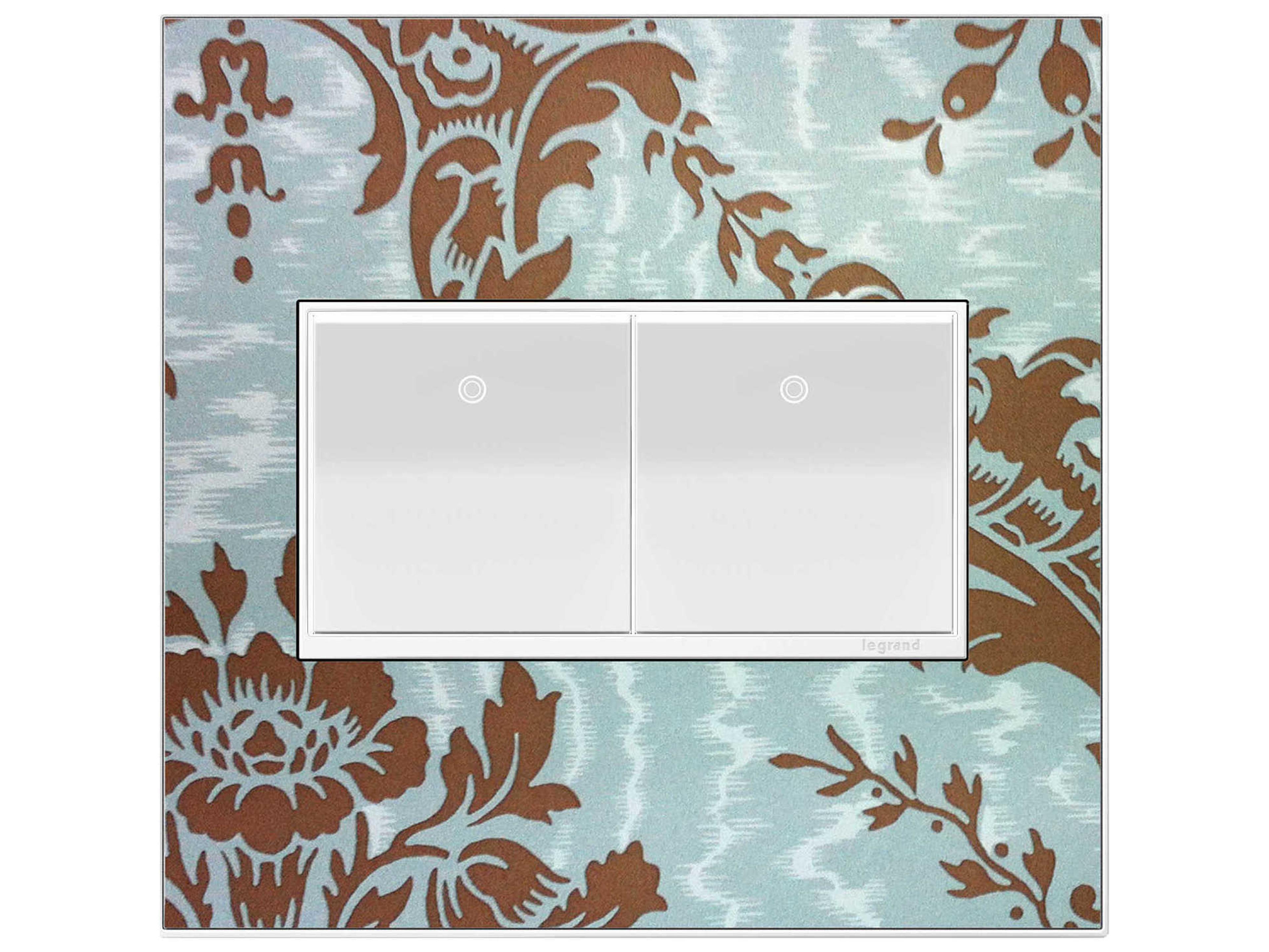 Legrand Real Materials Custom Two-Gang Wall Plate with White Trim