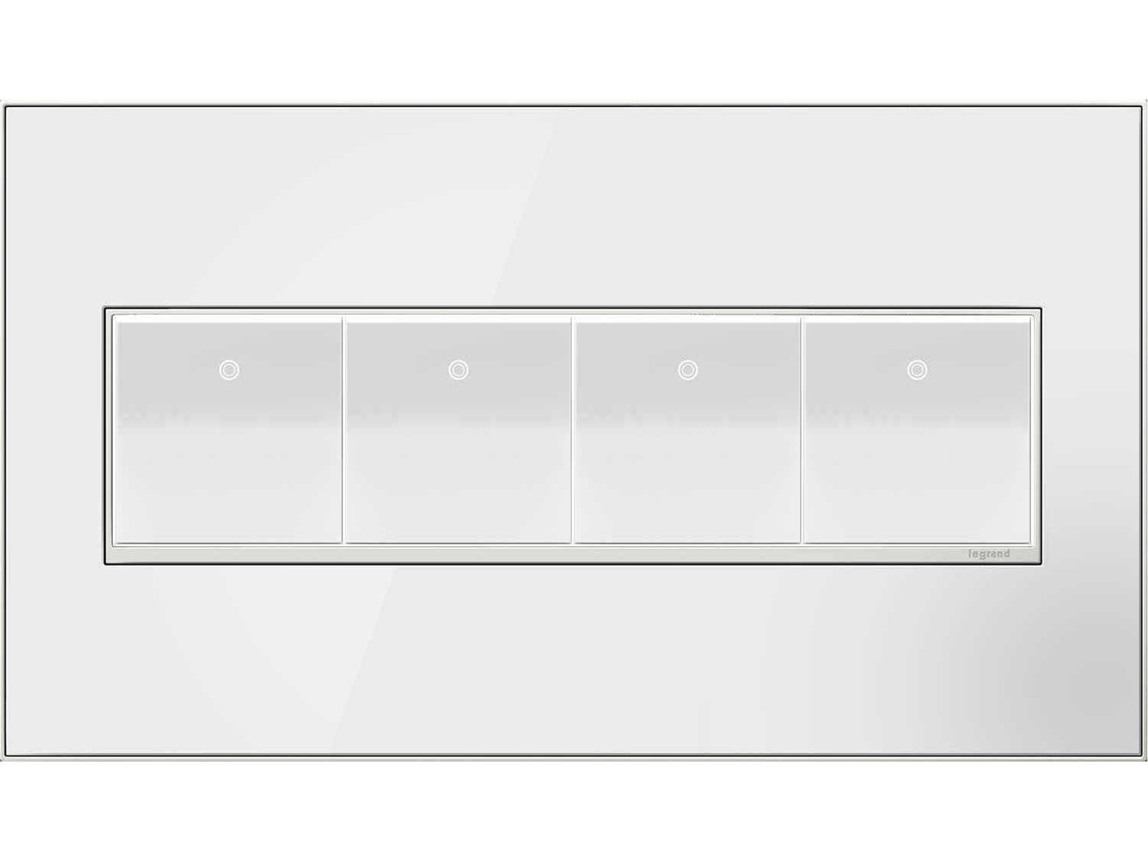 Legrand Real Materials Mirror White Four-Gang Wall Plate