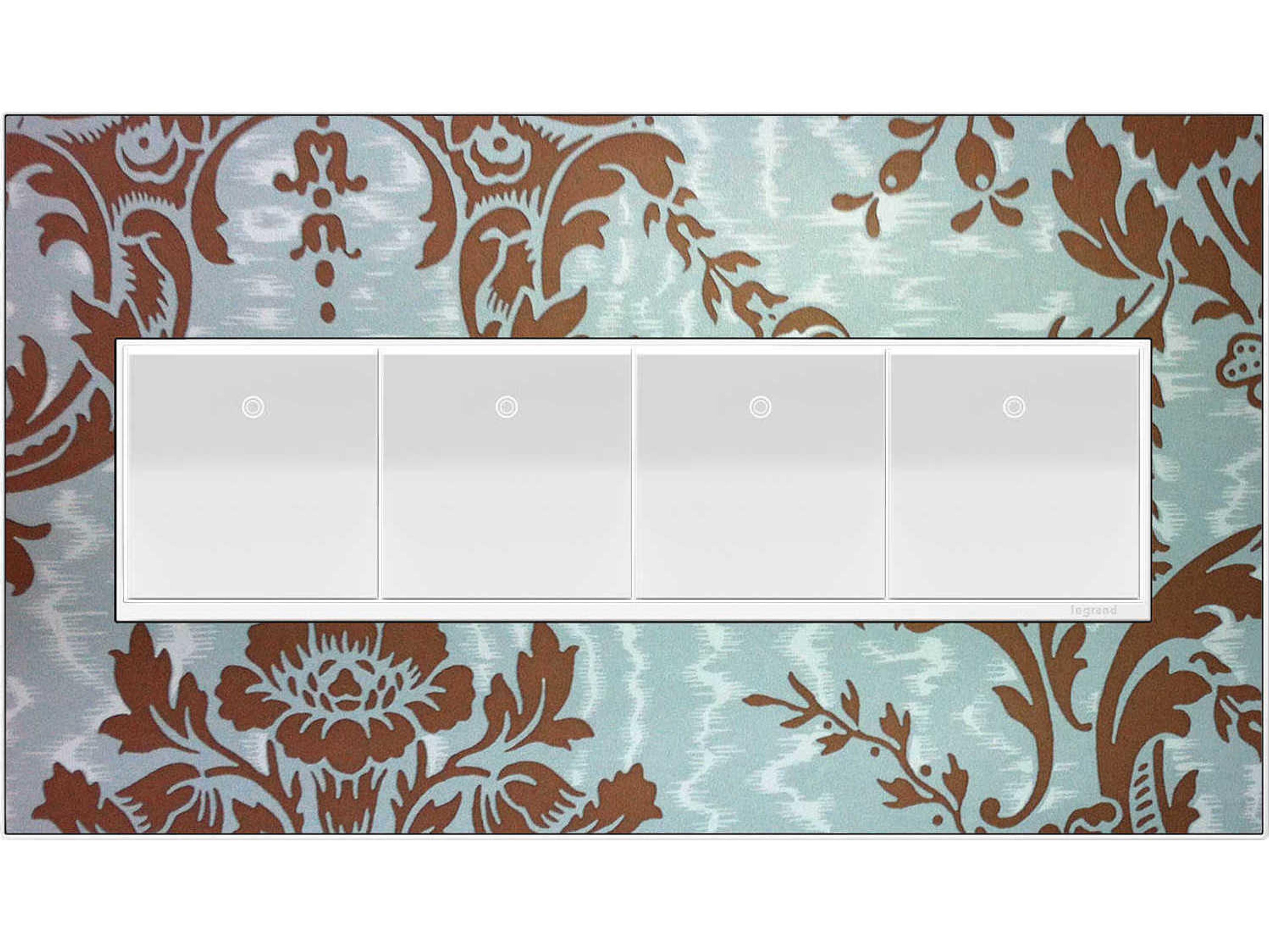 Legrand Real Materials Custom Four-Gang Wall Plate with White Trim