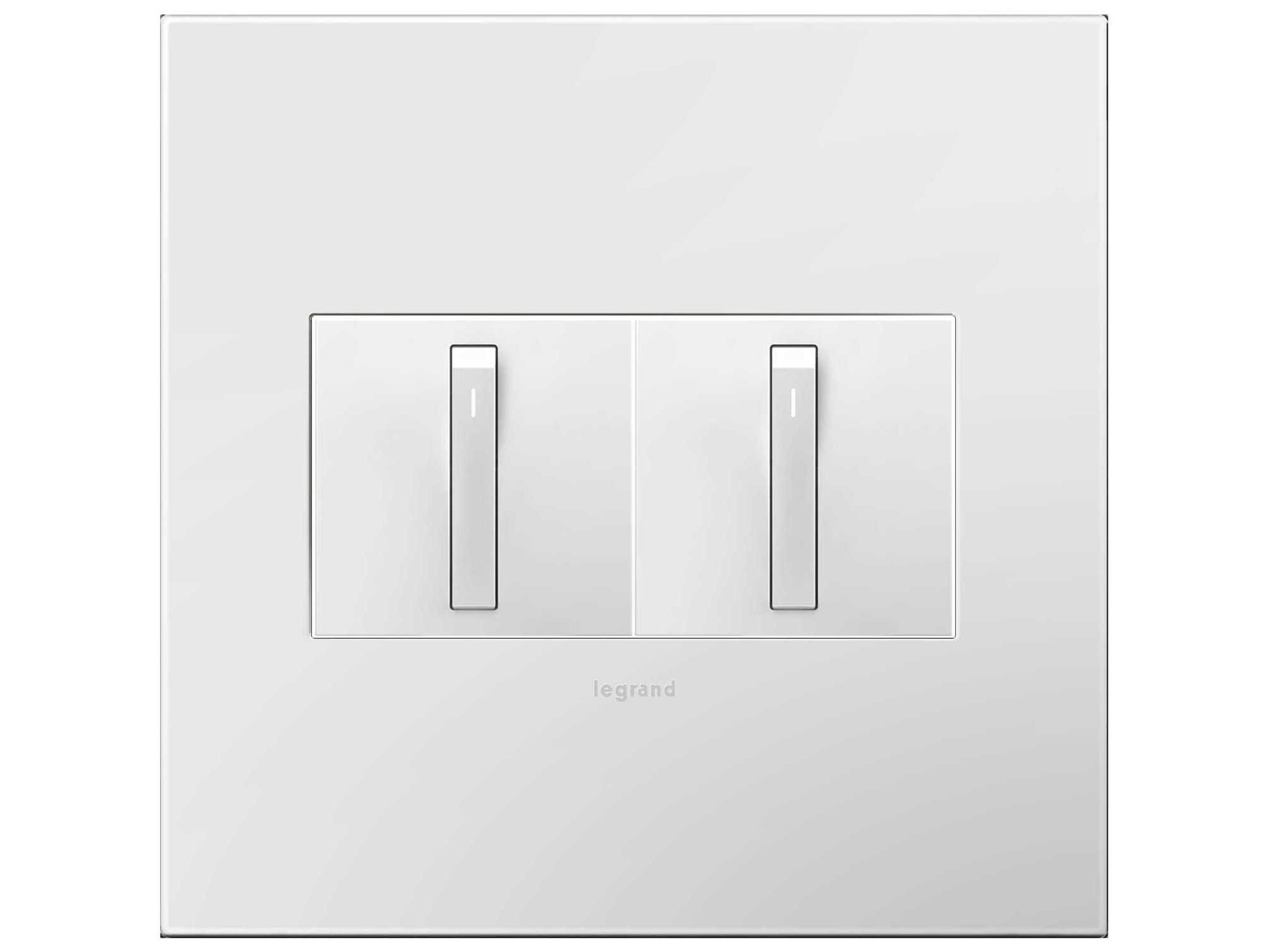 Legrand Plastics Gloss White Two-Gang Wall Plate