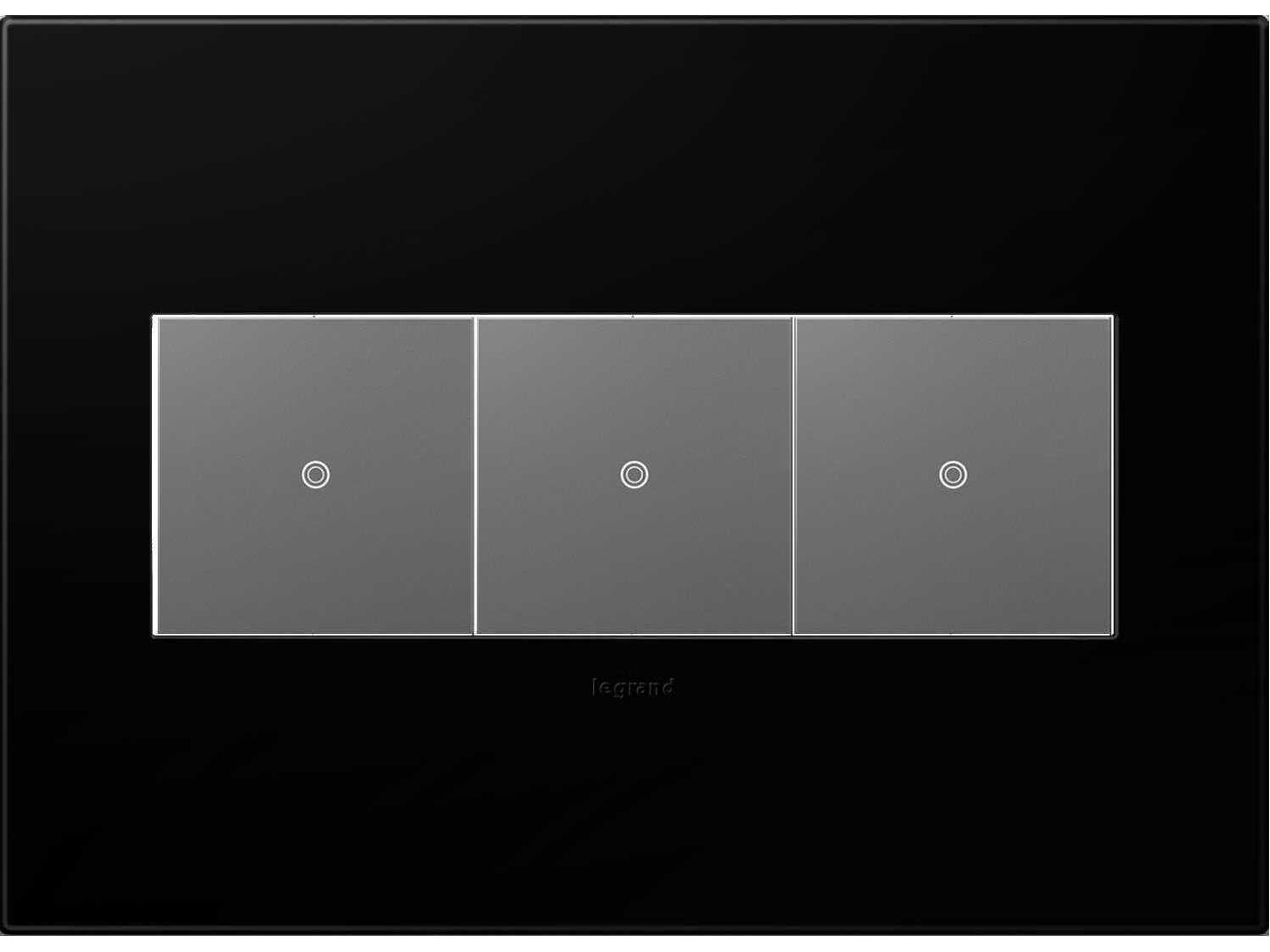 Legrand Plastics Black Ink Three-Gang Wall Plate