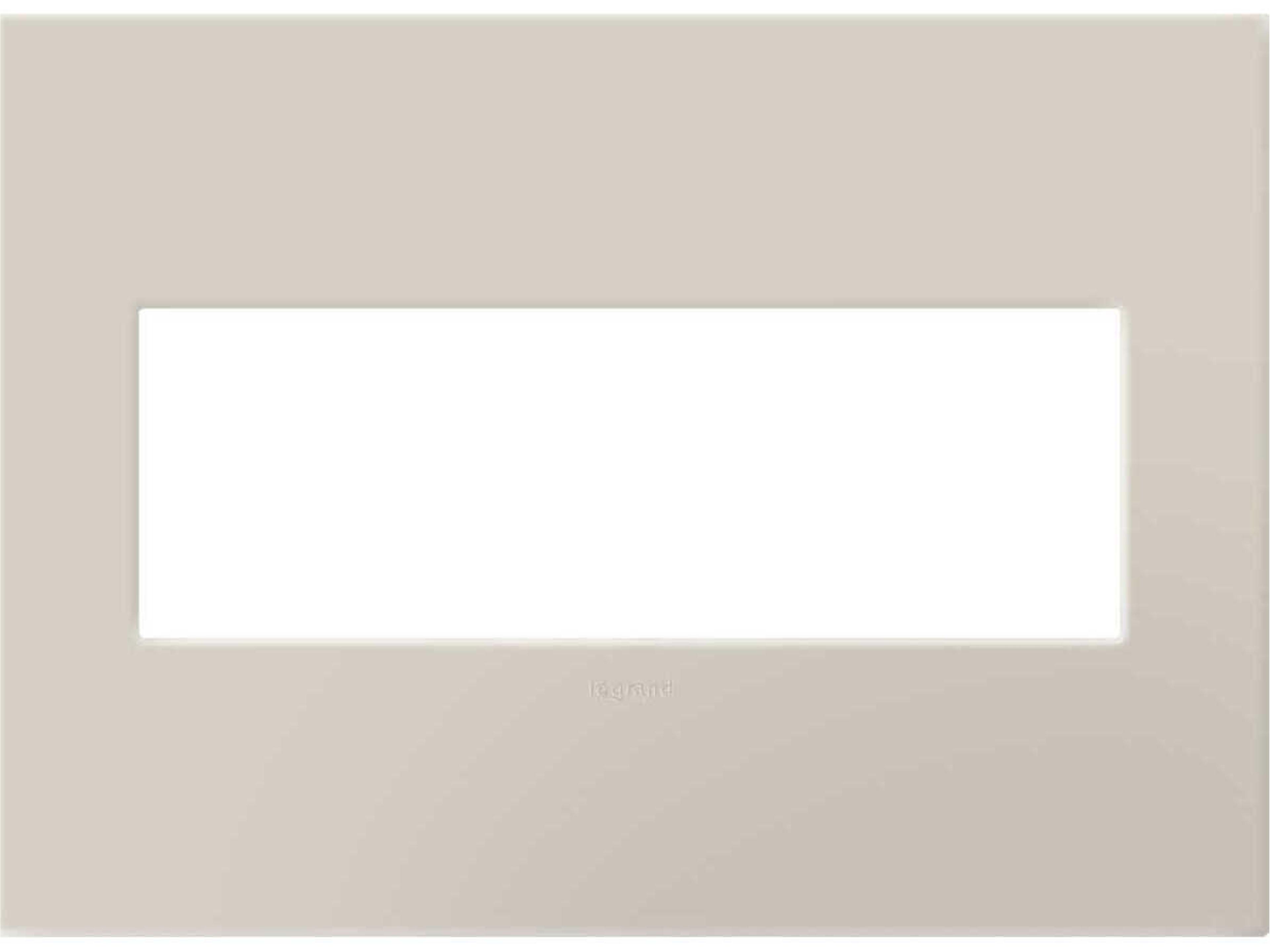 Plastics Oatmeal Three-Gang Screwless Wall Plate with Microban