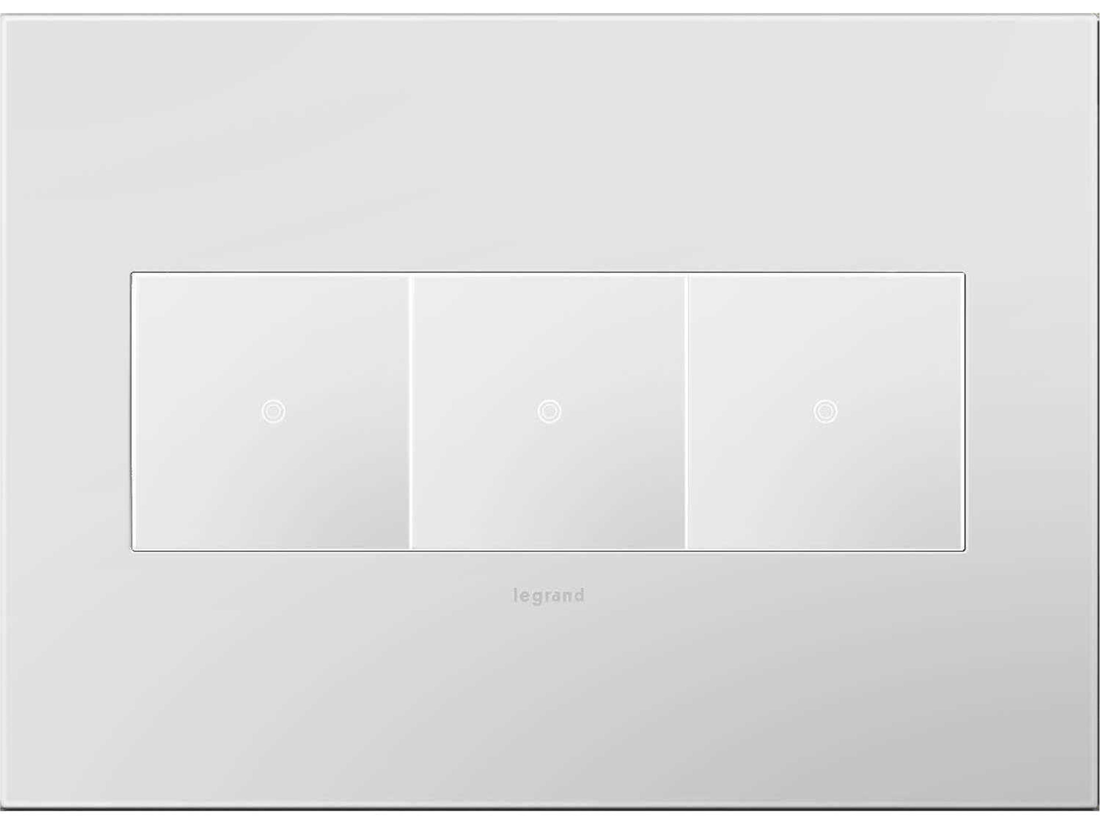 Legrand Plastics Powder White Three-Gang Wall Plate