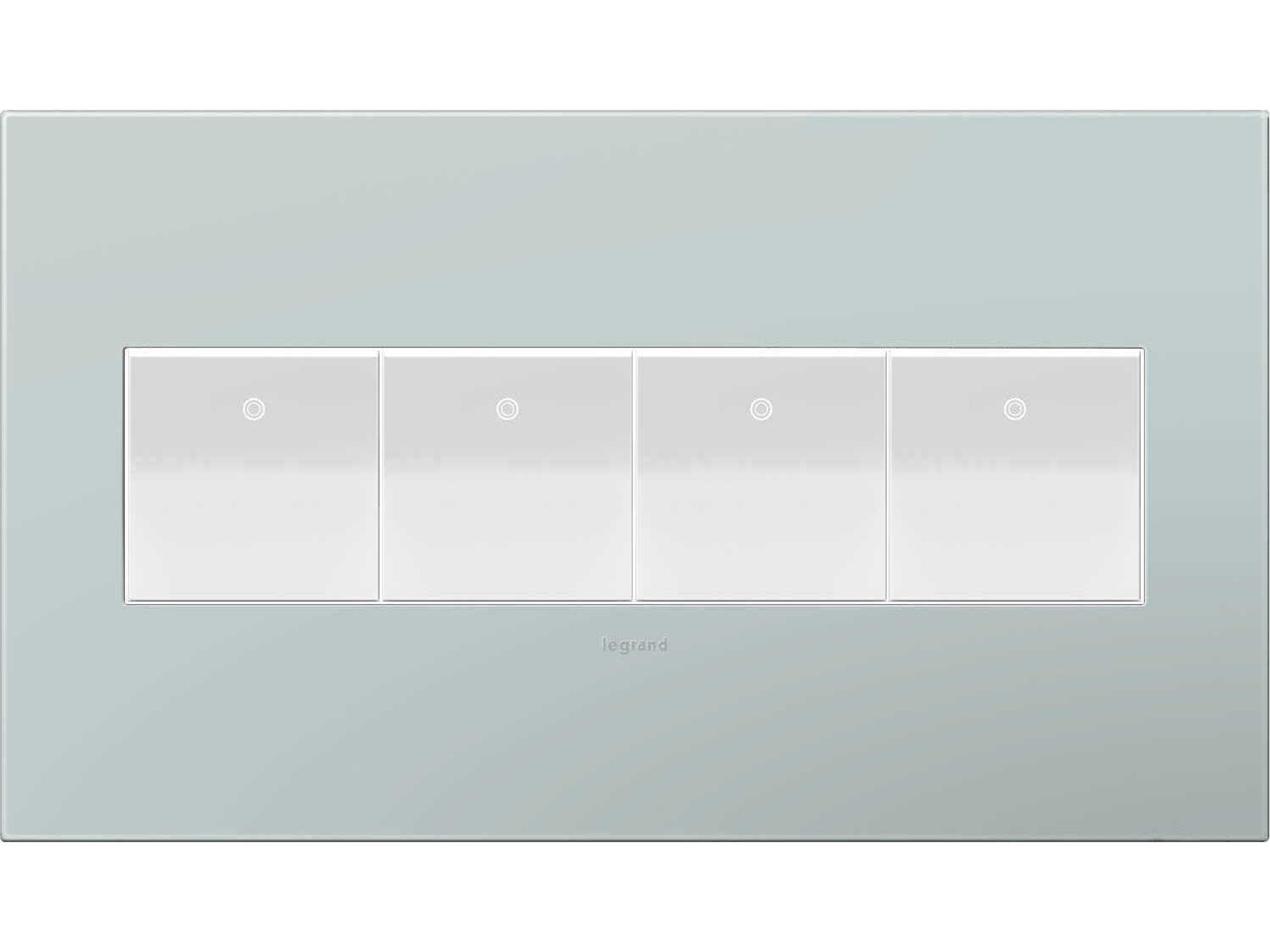 Legrand Plastics Pale Blue Four-Gang Wall Plate