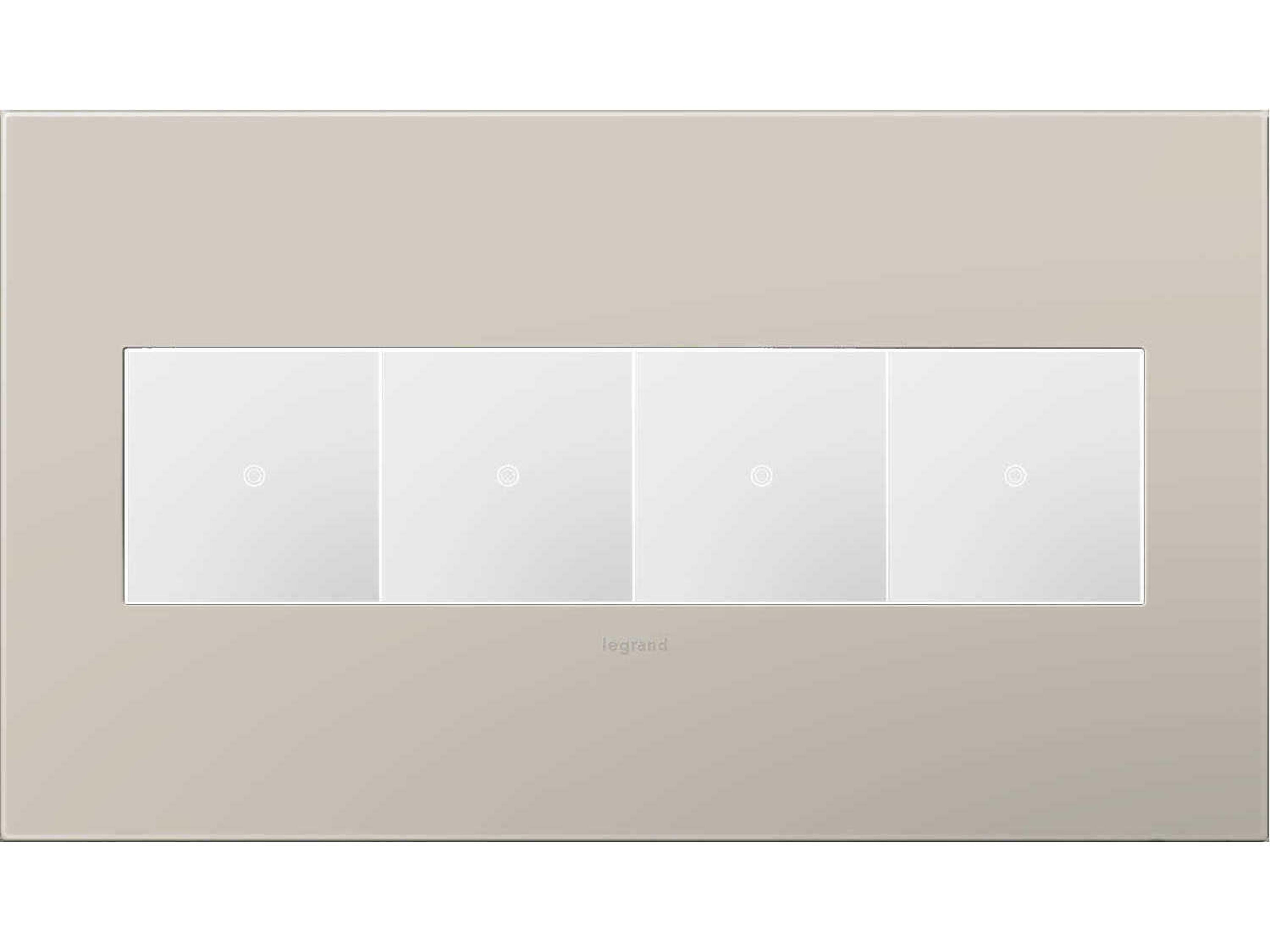 Legrand Plastics Greige Four-Gang Wall Plate