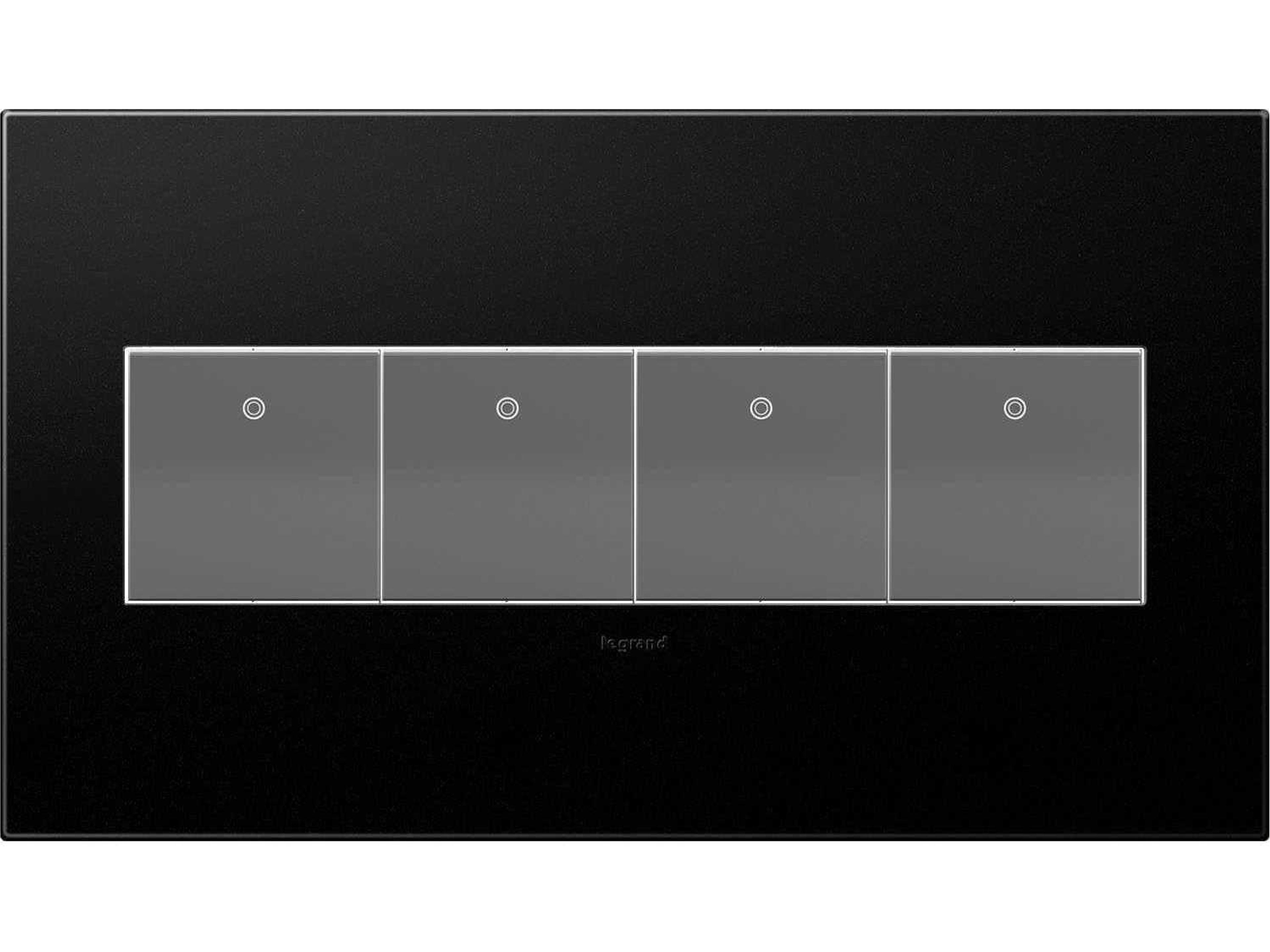 Legrand Plastics Graphite Four-Gang Wall Plate
