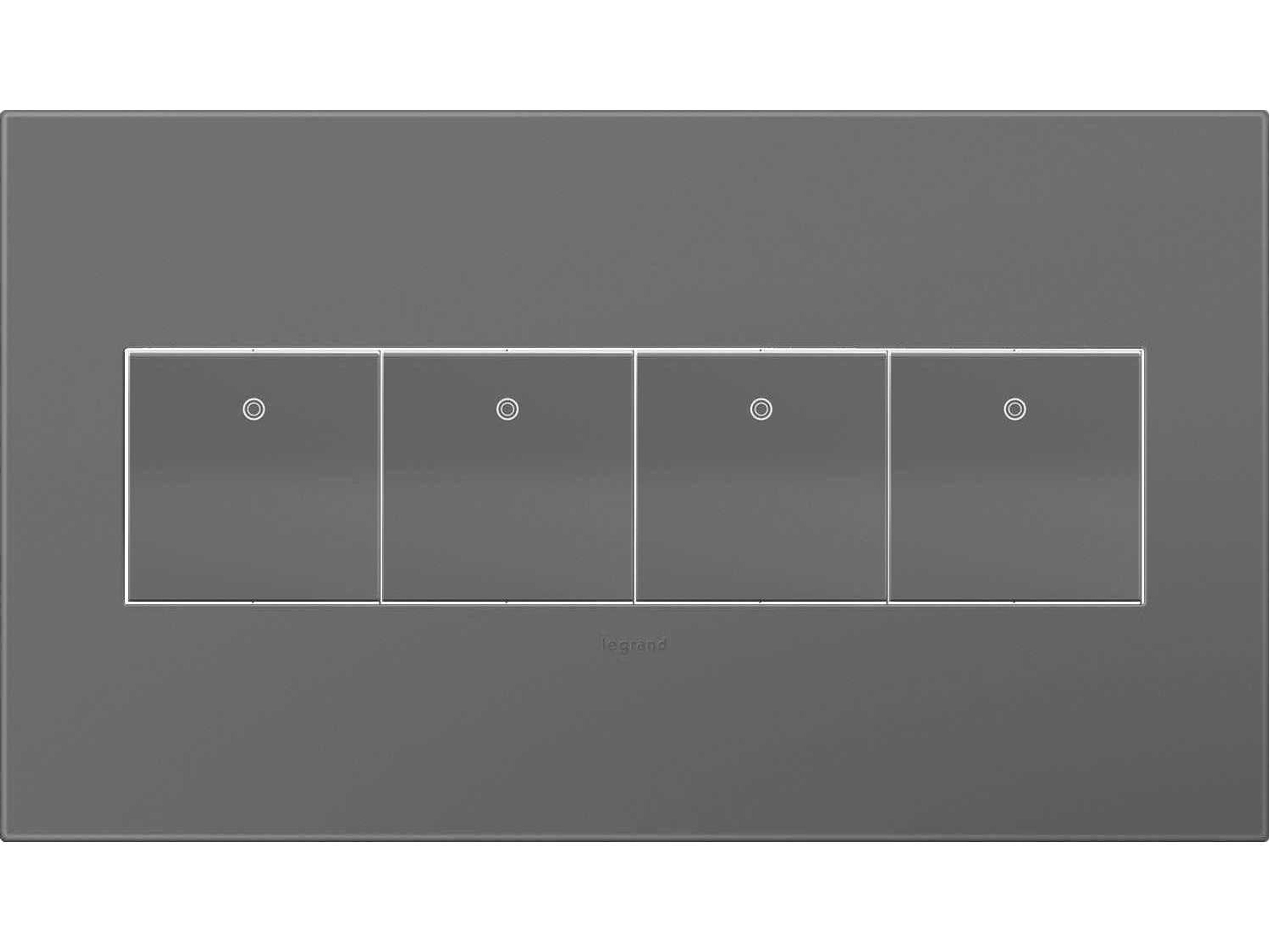 Legrand Plastics Magnesium Four-Gang Wall Plate