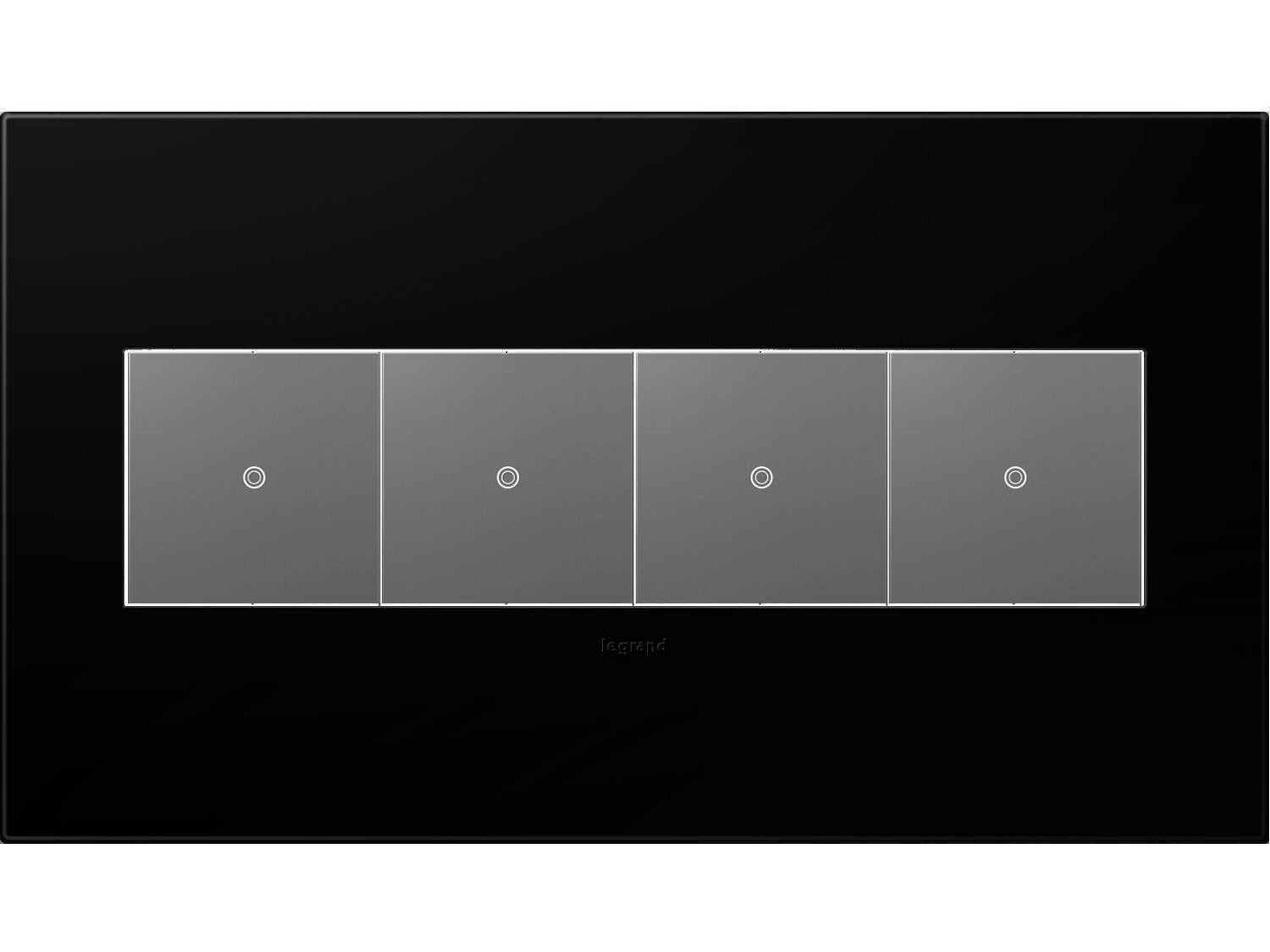 Legrand Plastics Black Ink Four-Gang Wall Plate