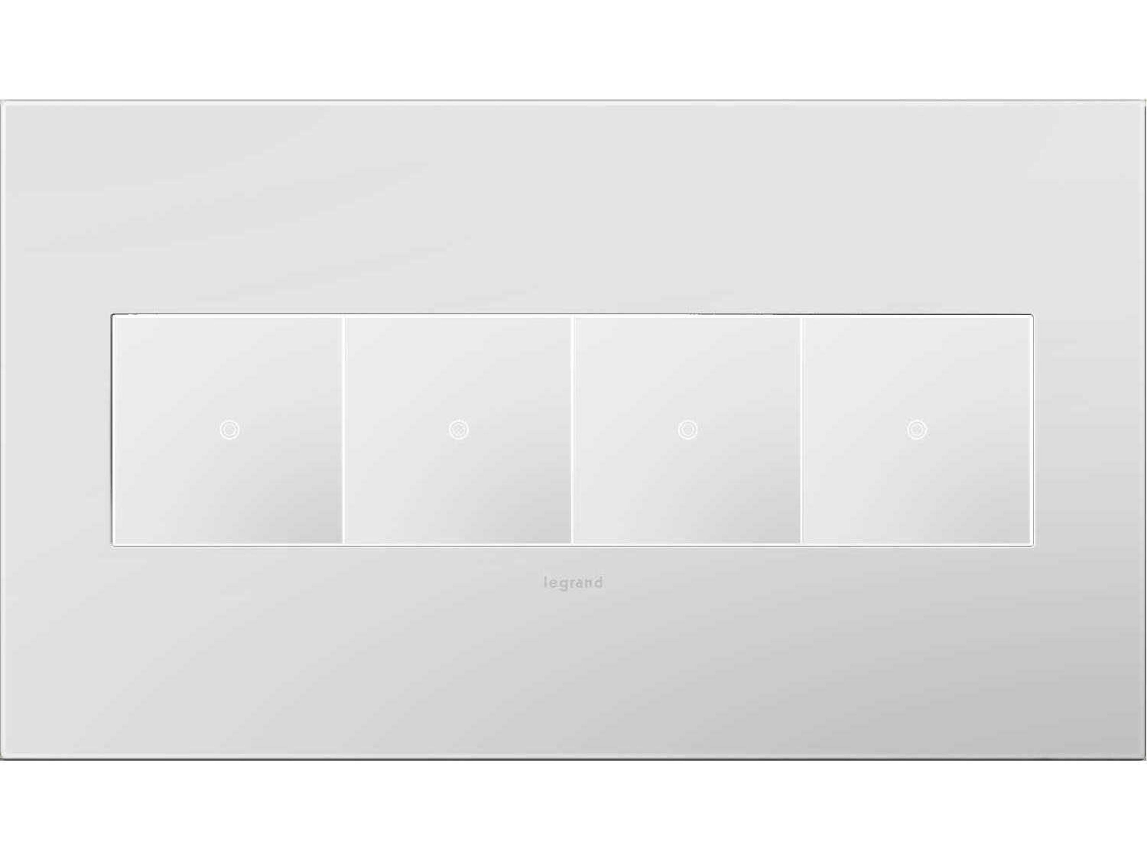 Legrand Plastics Powder White Four-Gang Wall Plate