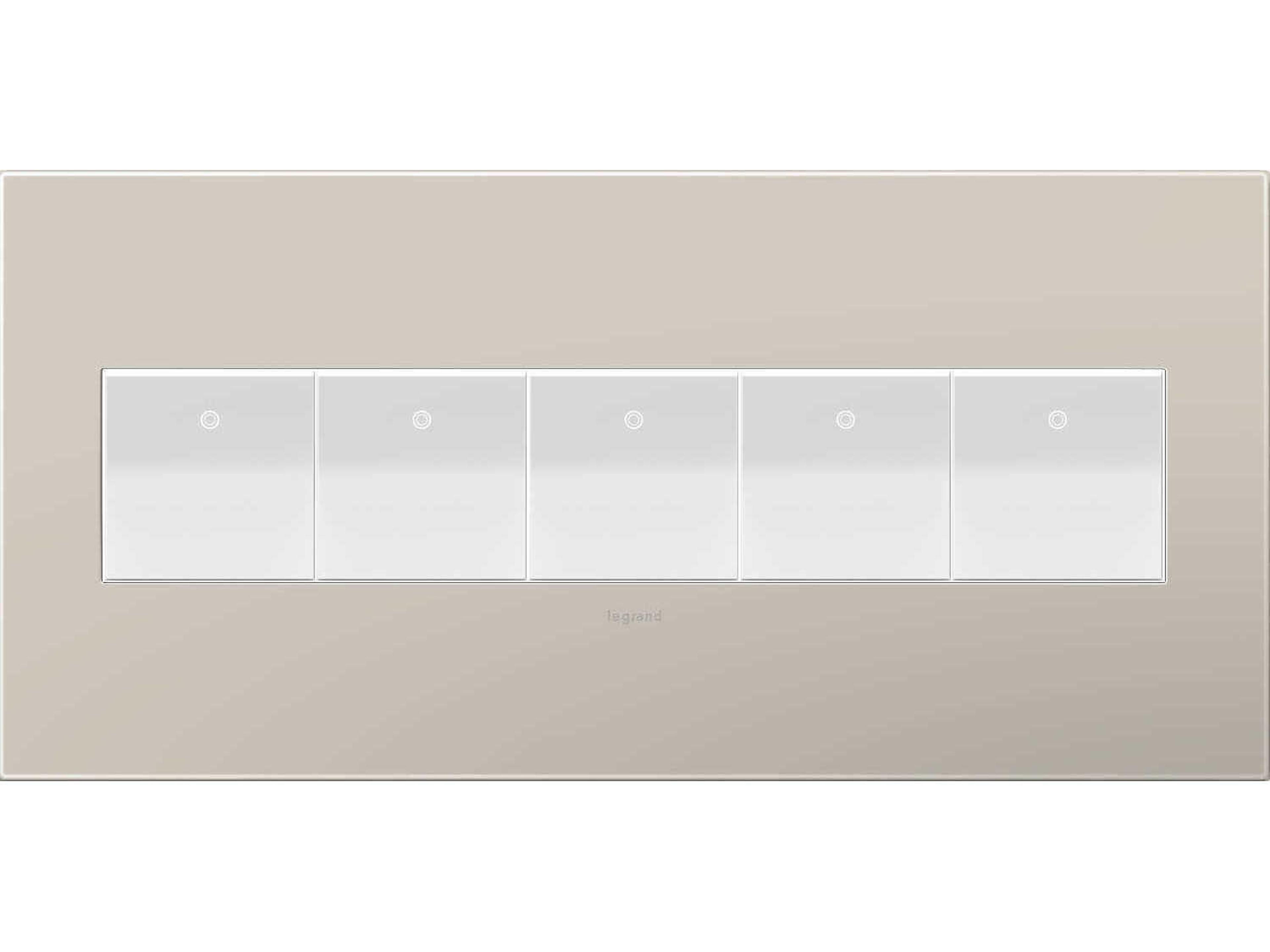 Legrand Plastics Greige Five-Gang Wall Plate