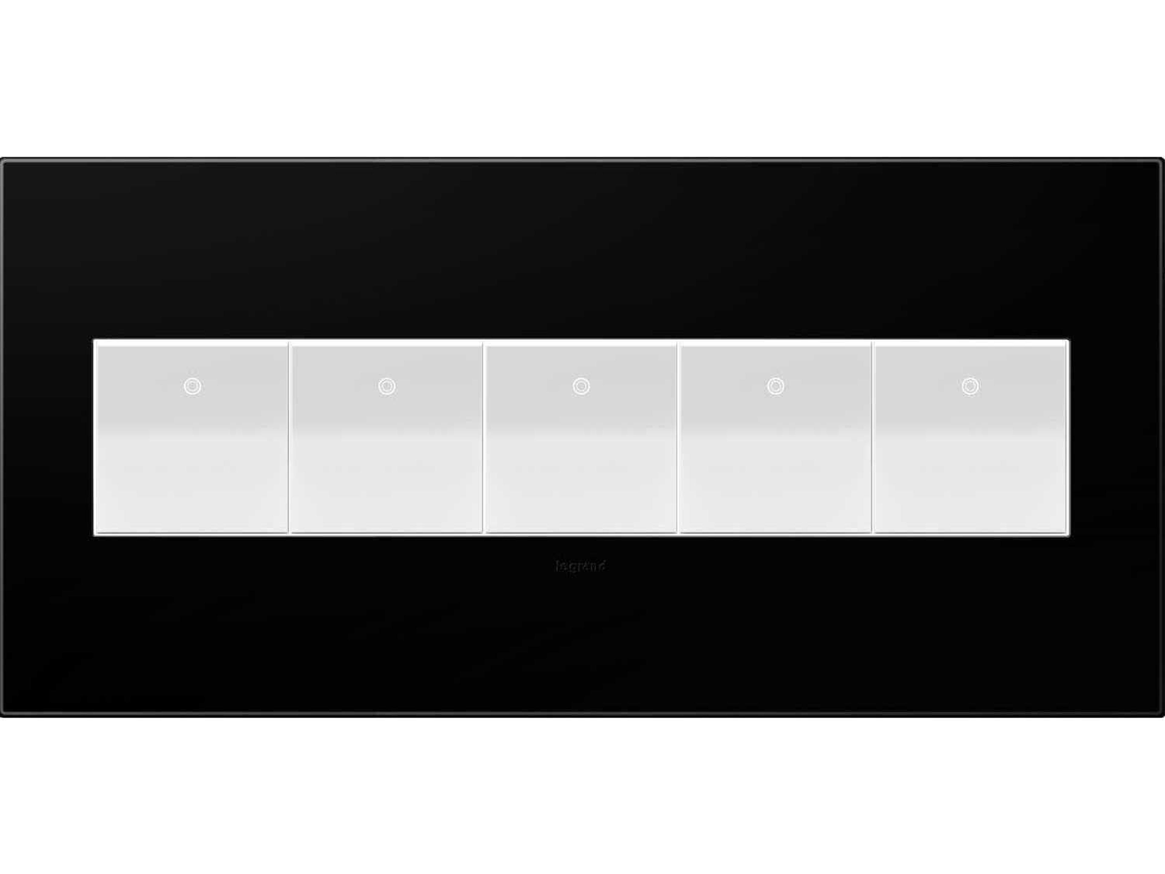 Legrand Plastics Black Ink Five-Gang Wall Plate