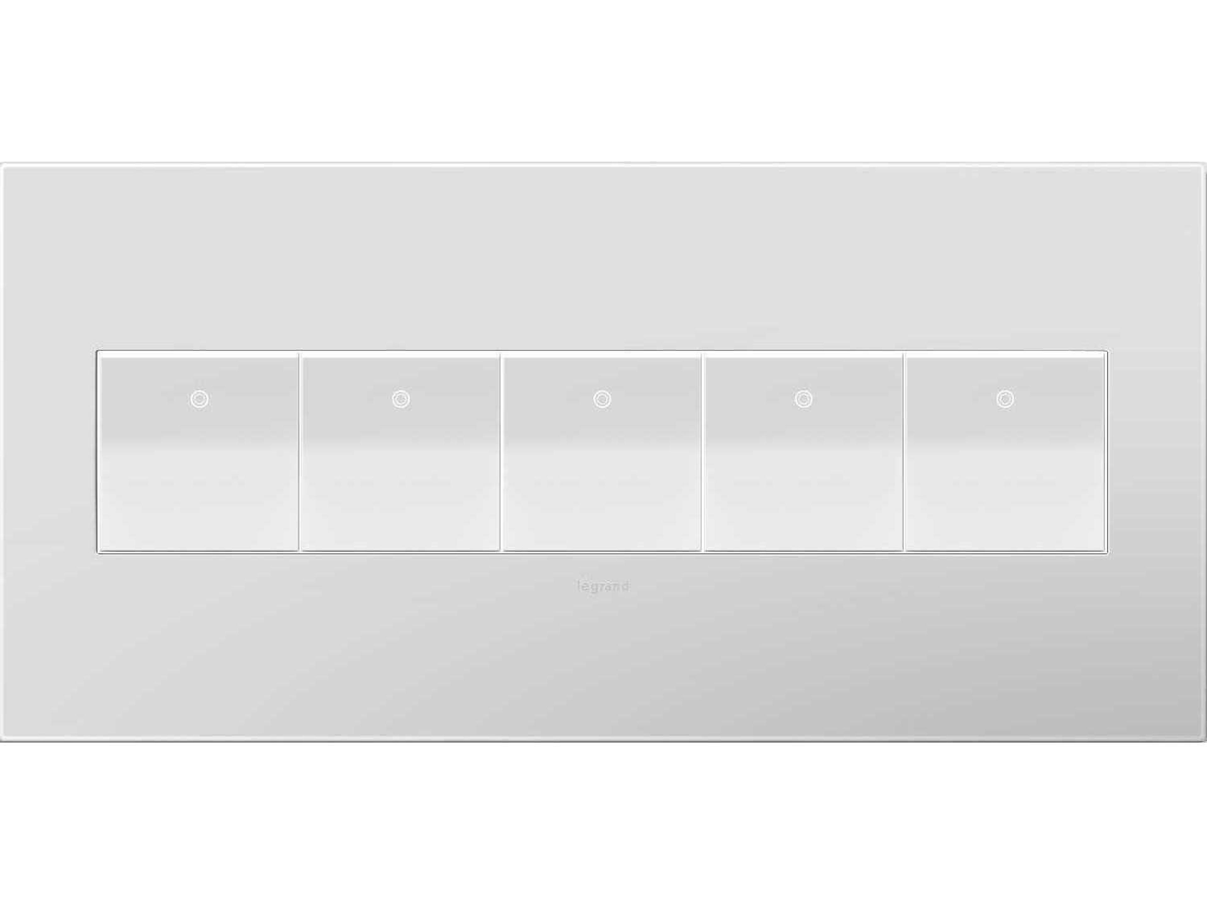 Legrand Plastics Powder White Five-Gang Wall Plate