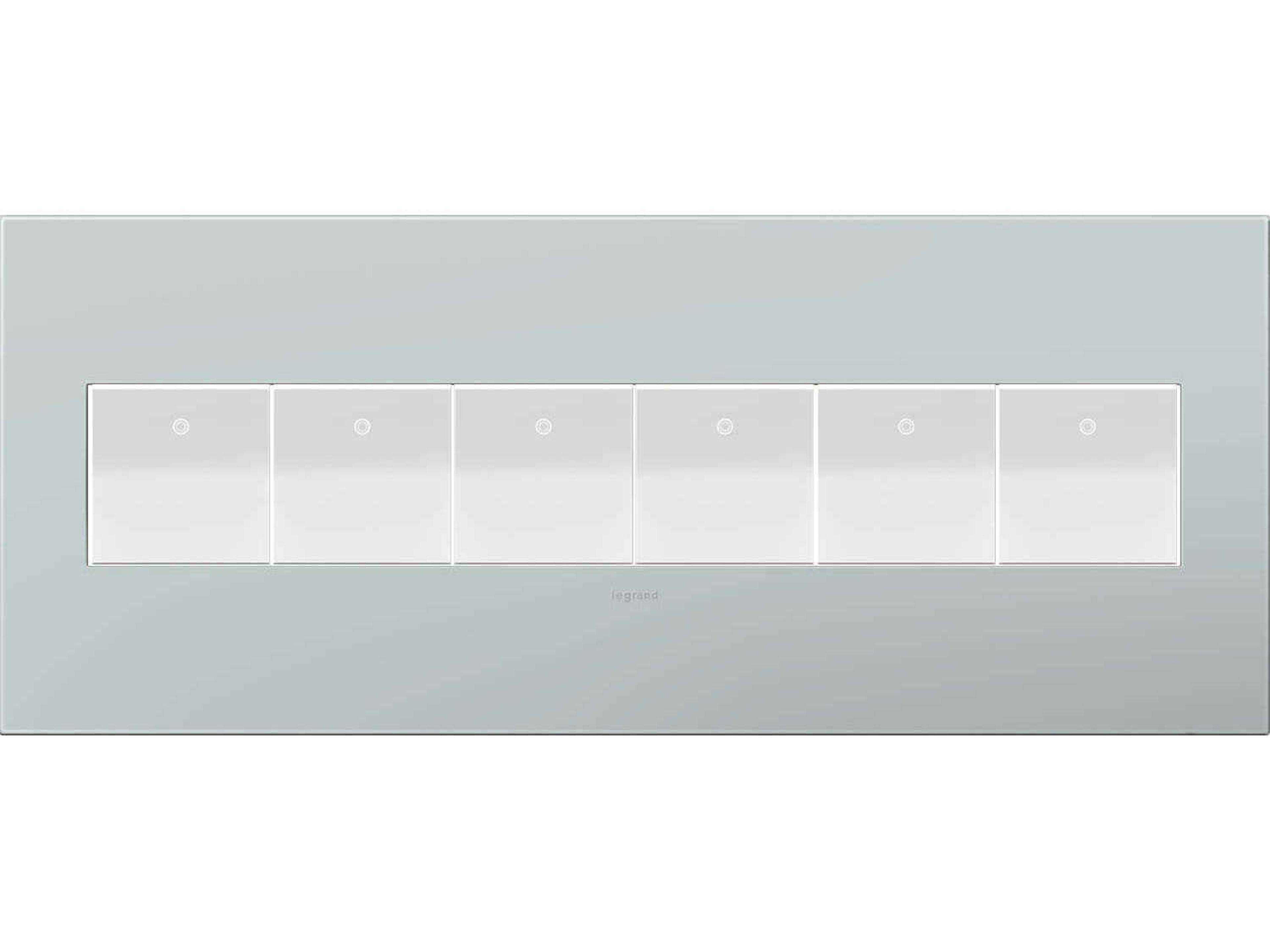 Legrand Plastics Pale Blue Six-Gang Wall Plate