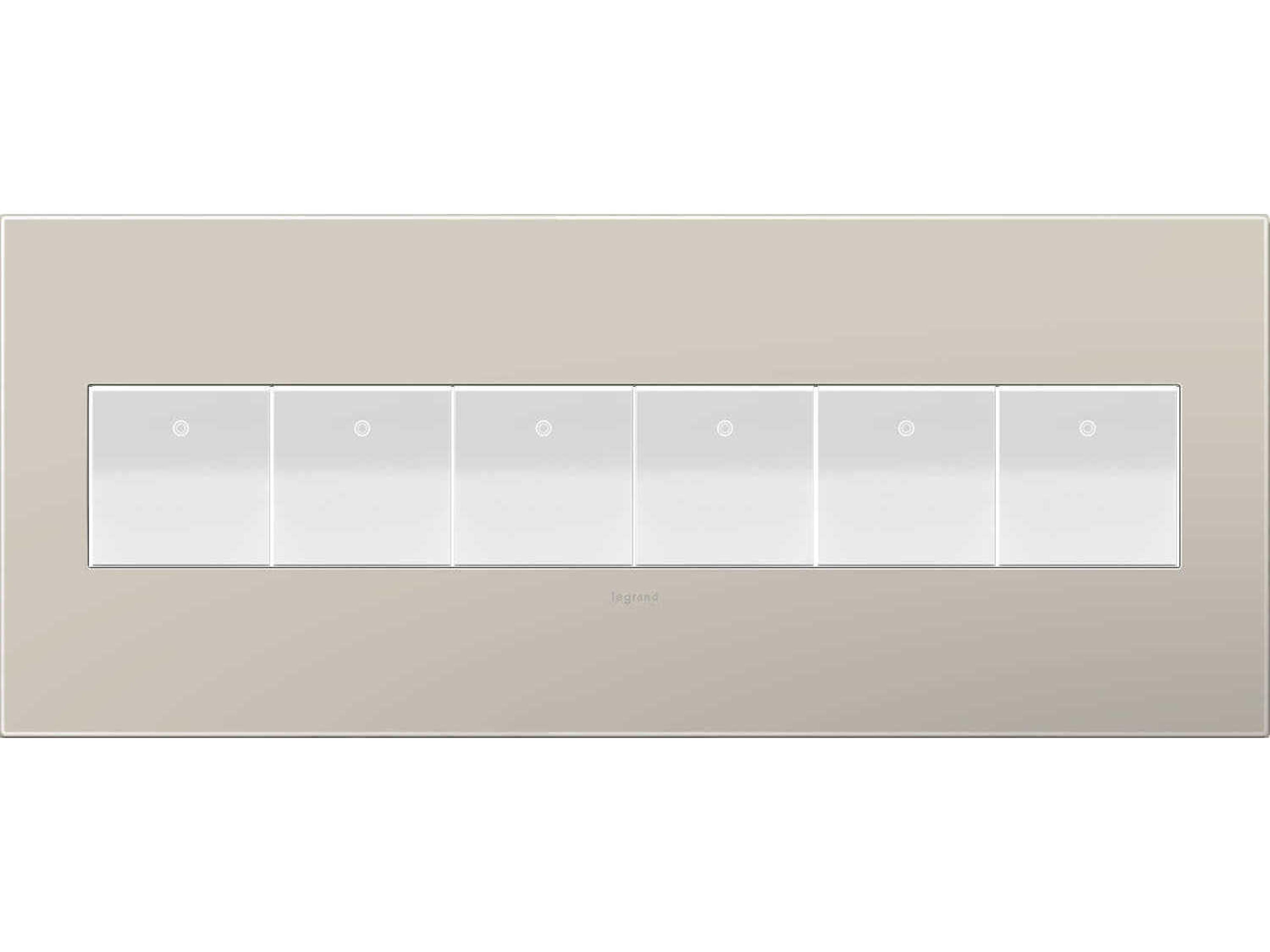 Legrand Plastics Greige Six-Gang Wall Plate