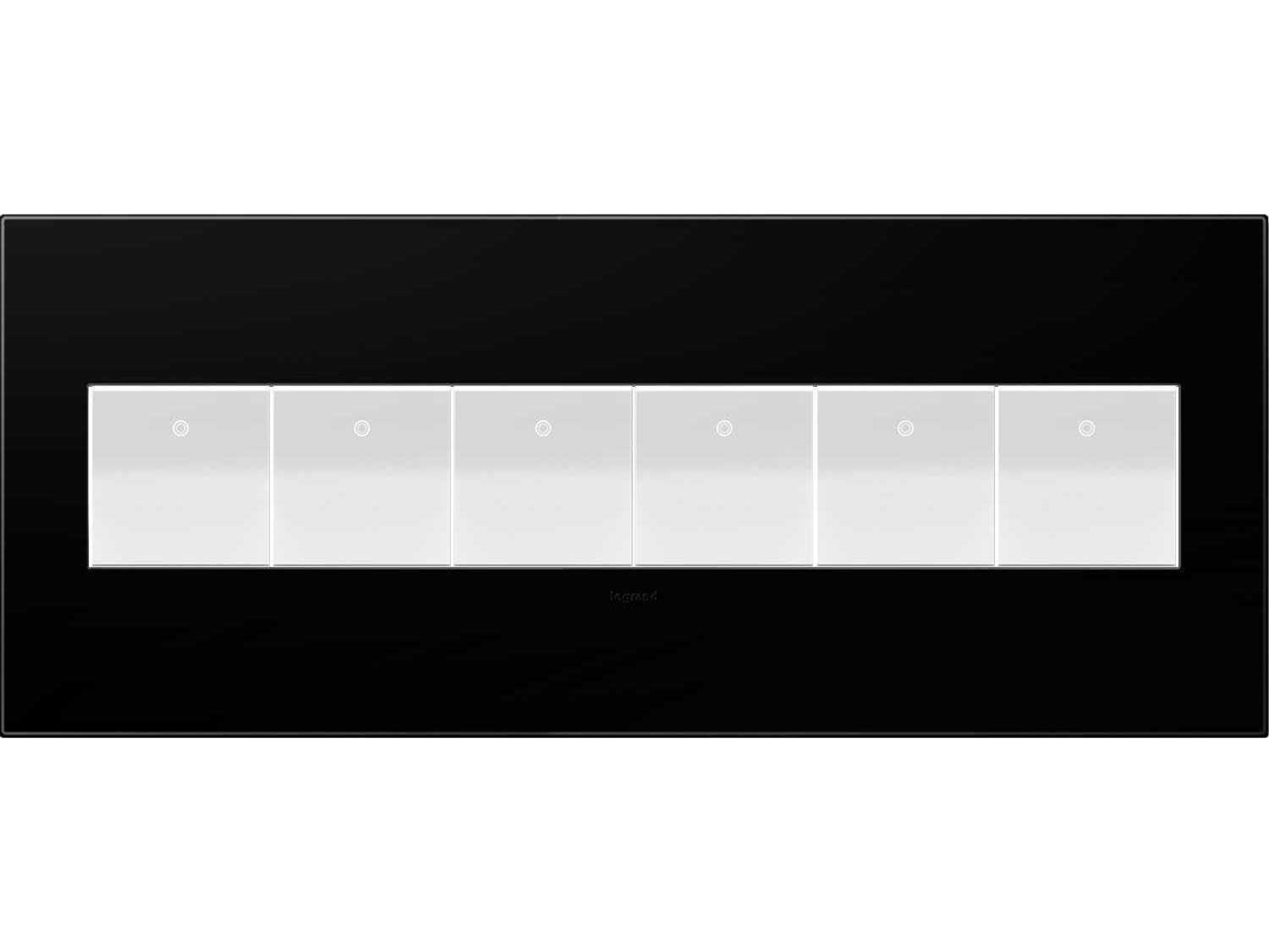 Legrand Plastics Black Ink Six-Gang Wall Plate