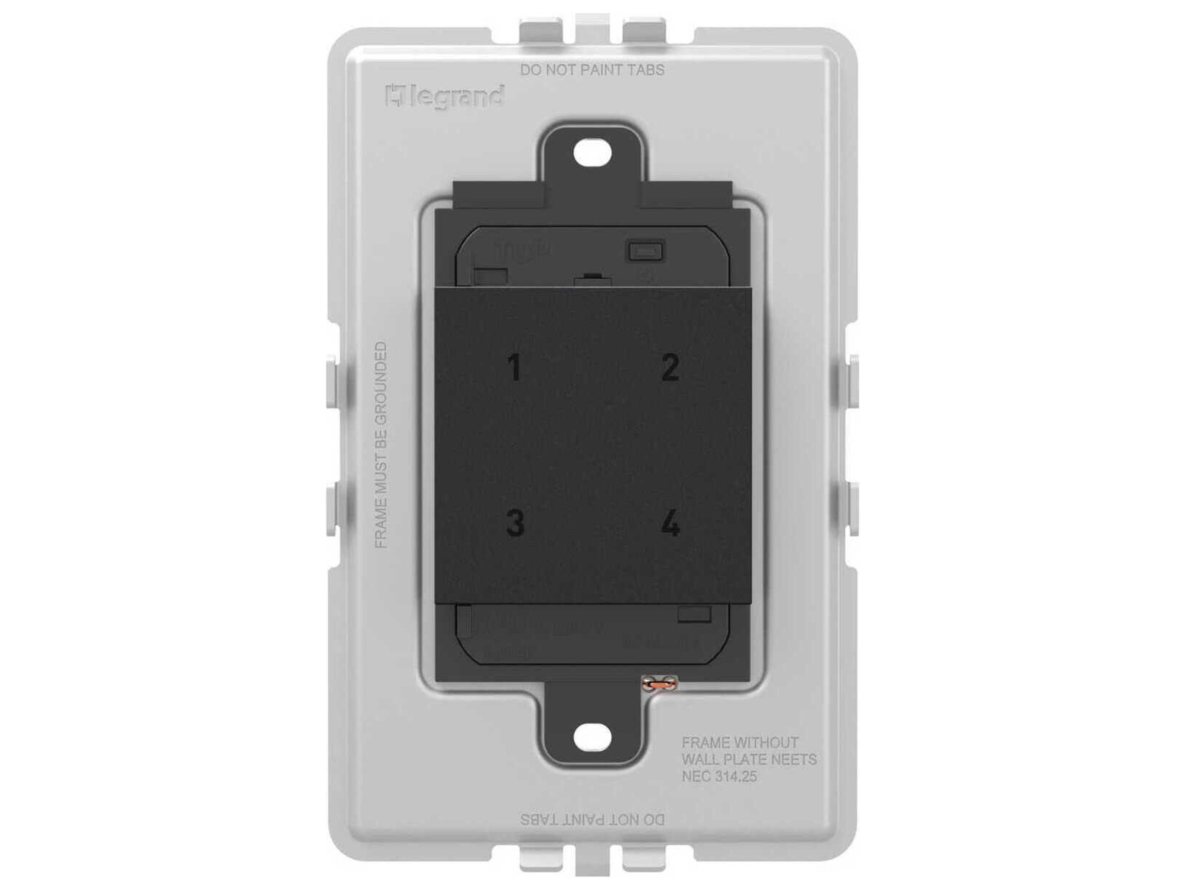 Adorne Graphite Wireless Smart Scene Switch with Netatmo