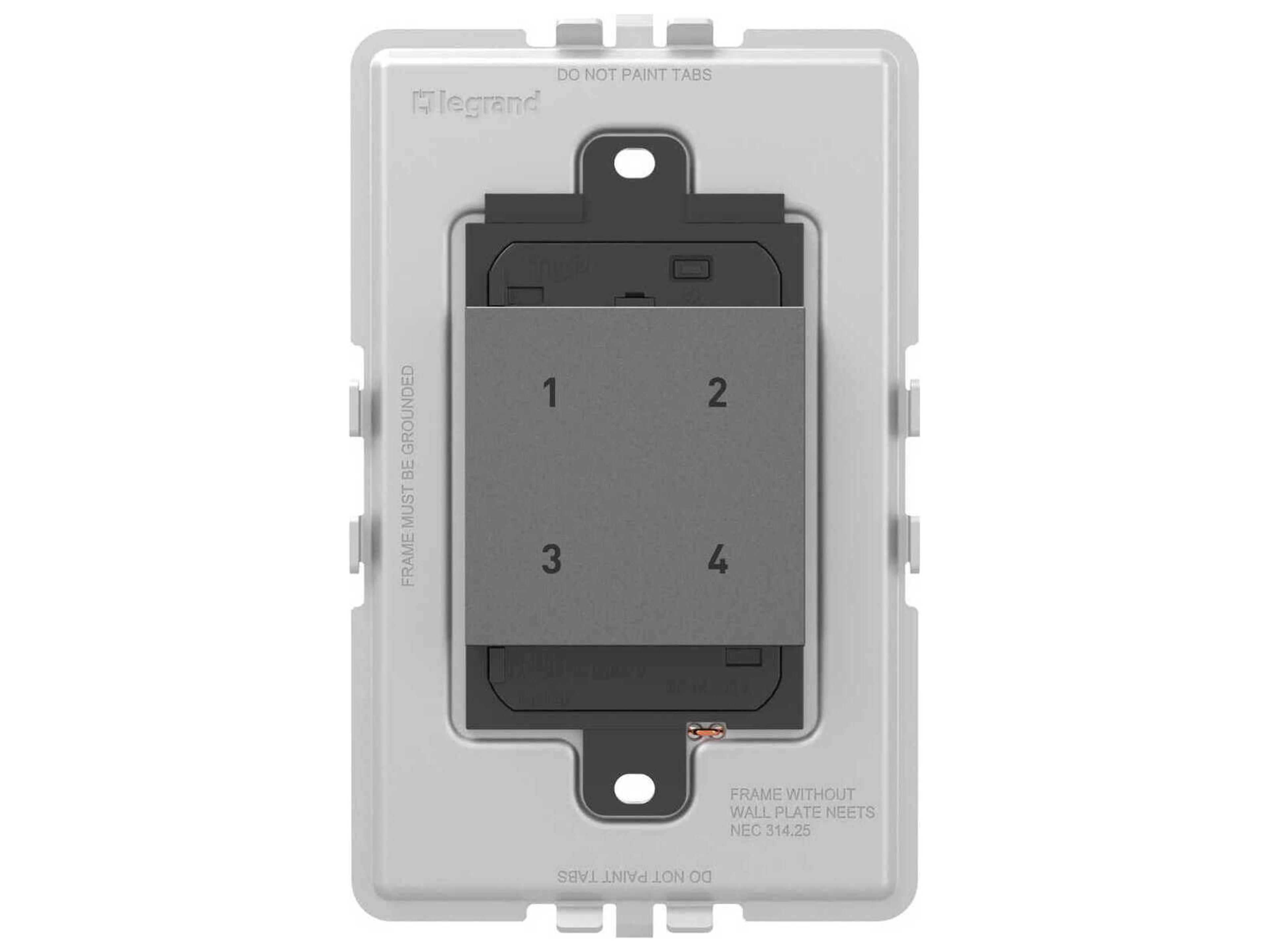 Adorne Magnesium Wireless Smart Scene Switch with Netatmo