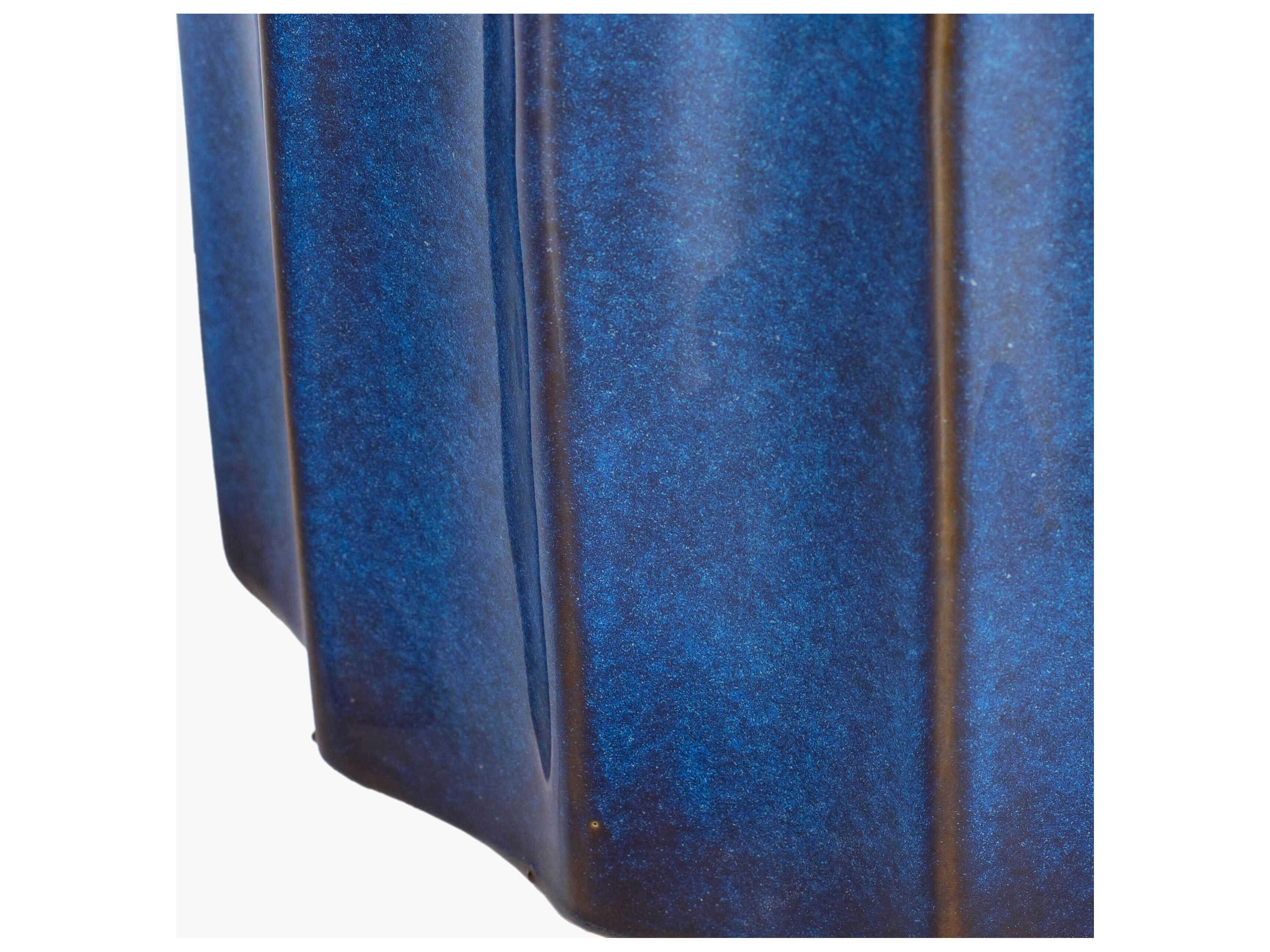 Livabliss by Surya Outdoor Alexia Blue Ceramic Round End Table