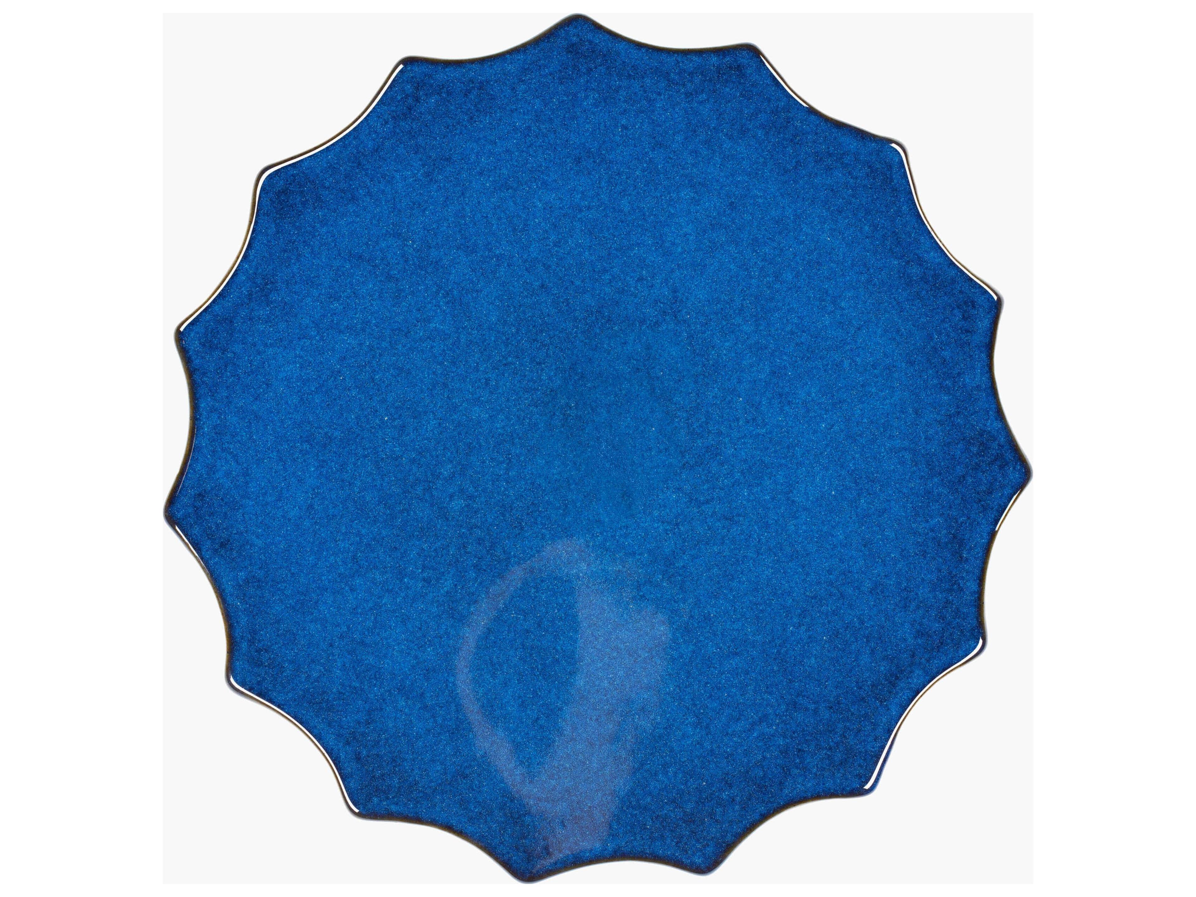 Livabliss by Surya Outdoor Alexia Blue Ceramic Round End Table