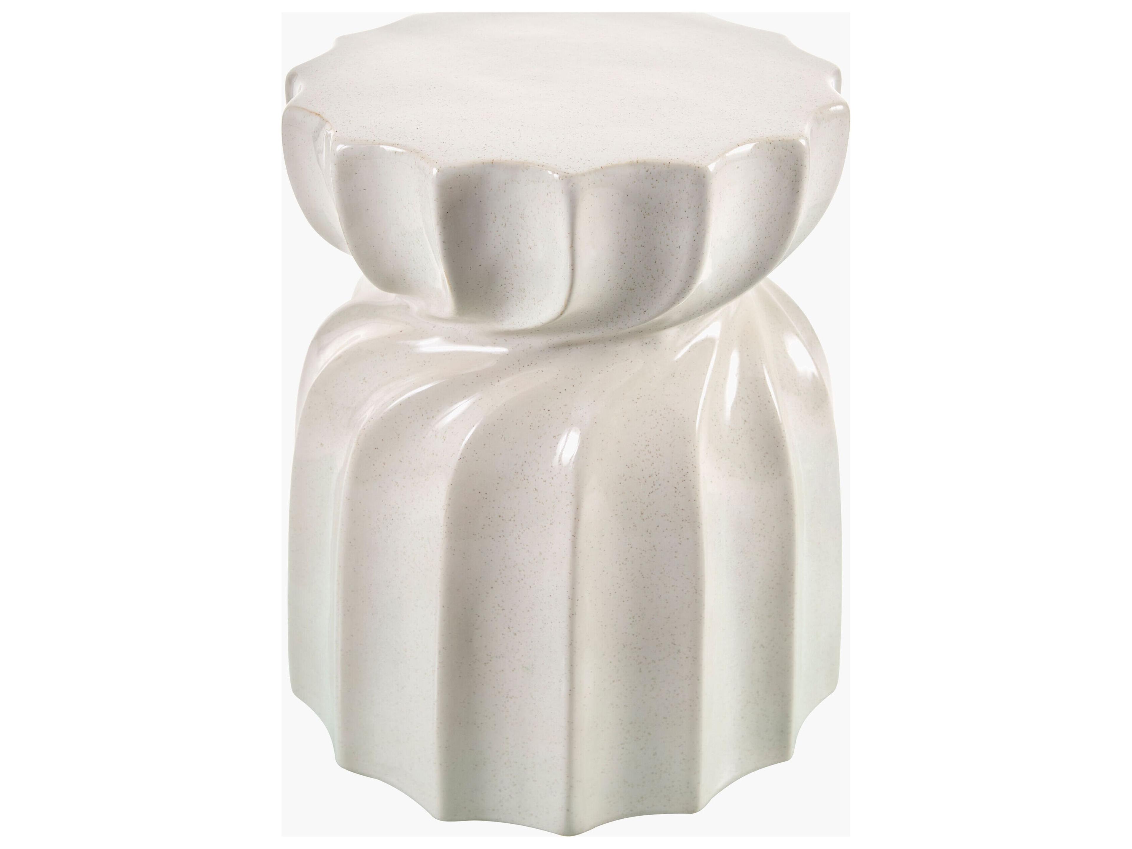 Alexia Cream Ceramic Round End Table