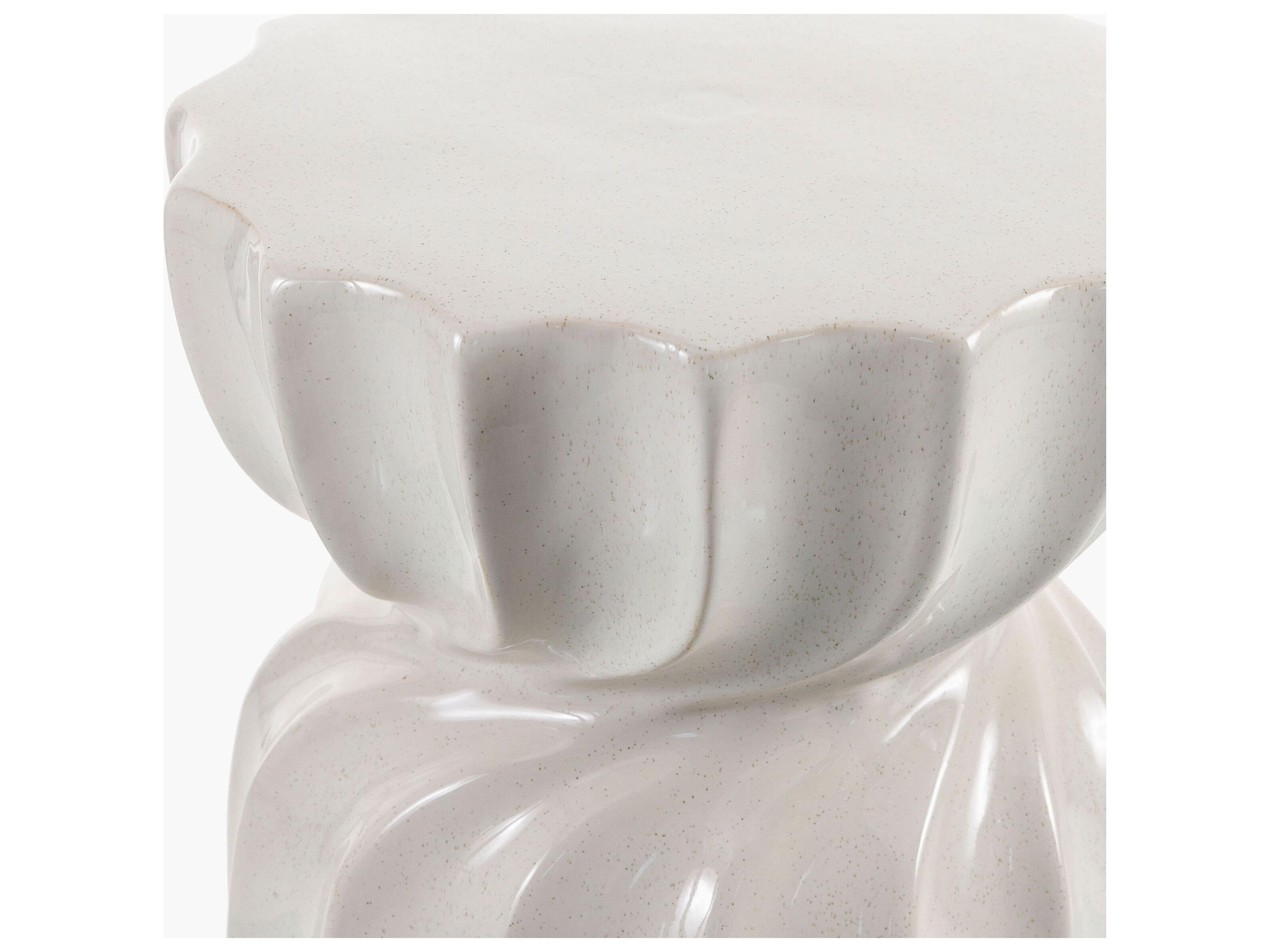 Livabliss by Surya Outdoor Alexia Cream Ceramic Round End Table