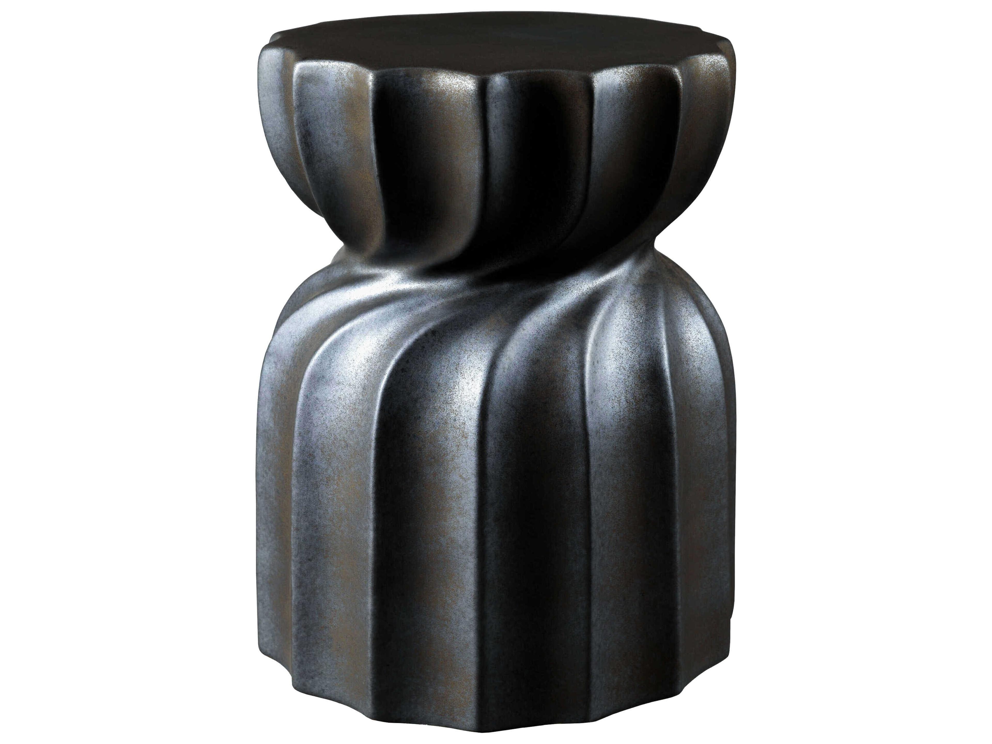 Alexia Charcoal Ceramic Round End Table