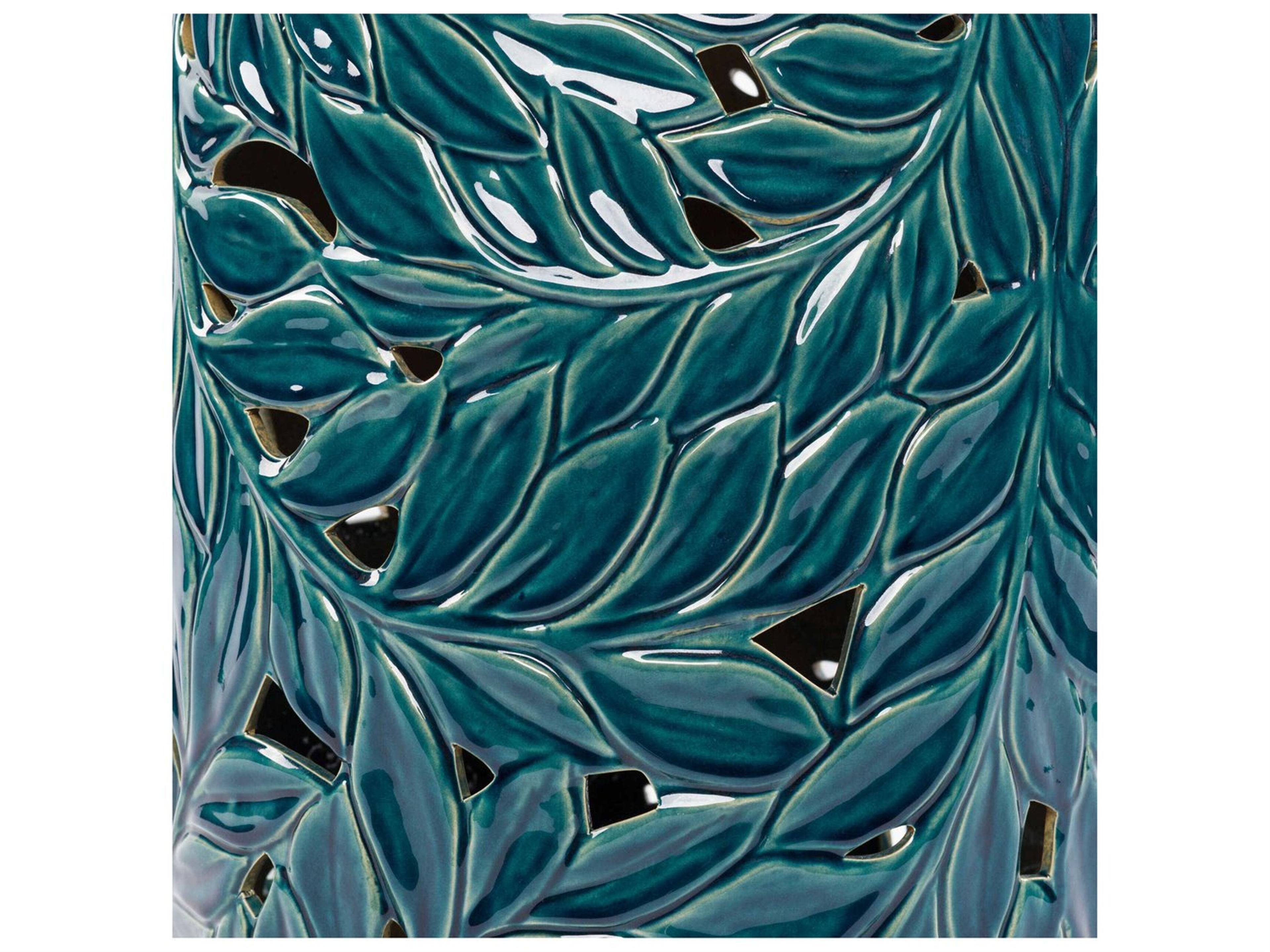 Livabliss by Surya Outdoor Achilles Teal Ceramic Round End Table